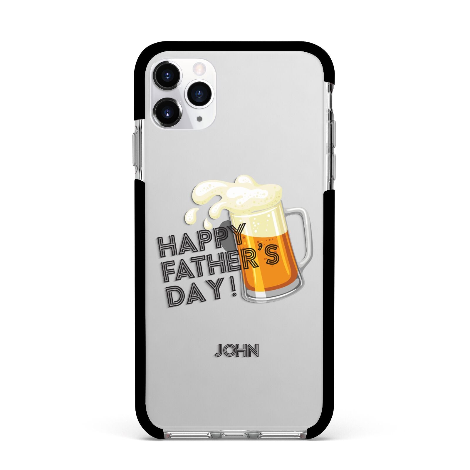 Fathers Day Custom Apple iPhone 11 Pro Max in Silver with Black Impact Case