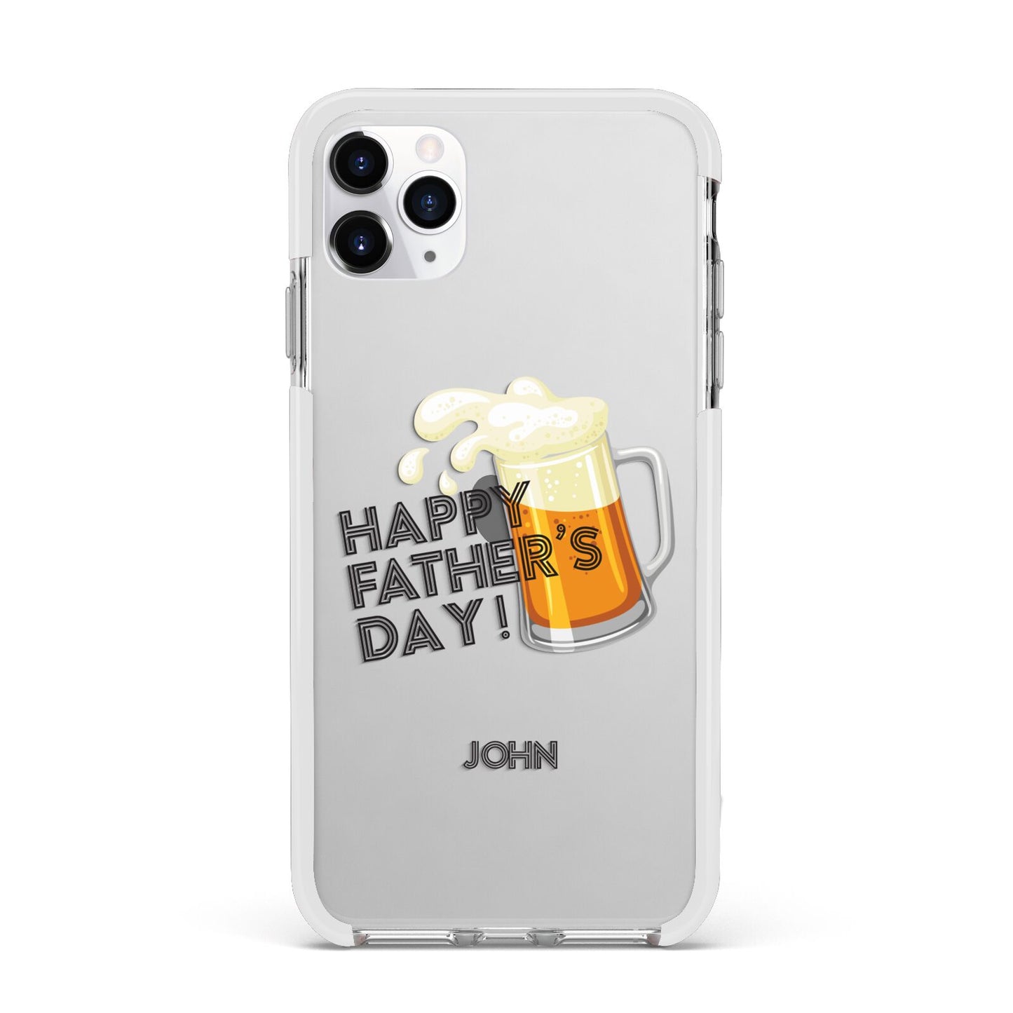 Fathers Day Custom Apple iPhone 11 Pro Max in Silver with White Impact Case