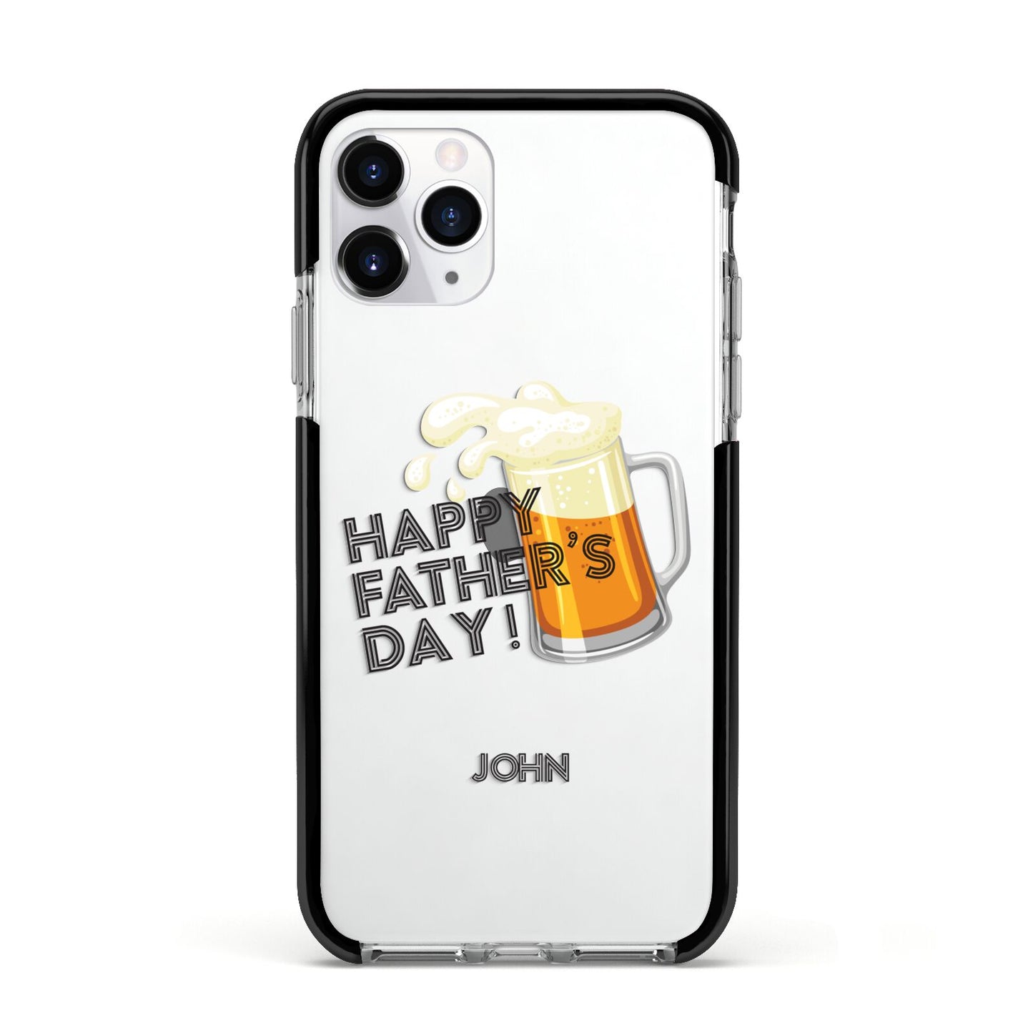 Fathers Day Custom Apple iPhone 11 Pro in Silver with Black Impact Case