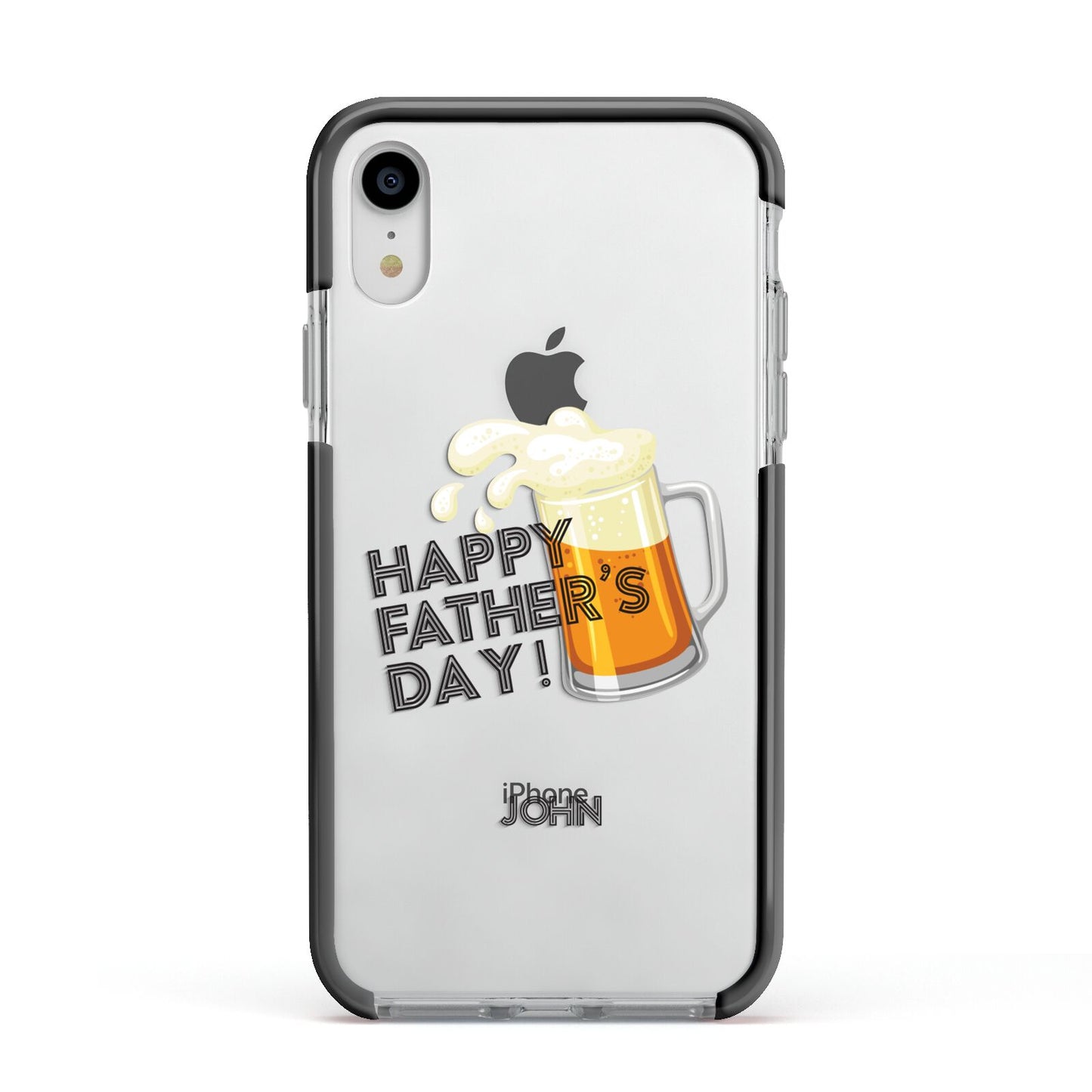 Fathers Day Custom Apple iPhone XR Impact Case Black Edge on Silver Phone