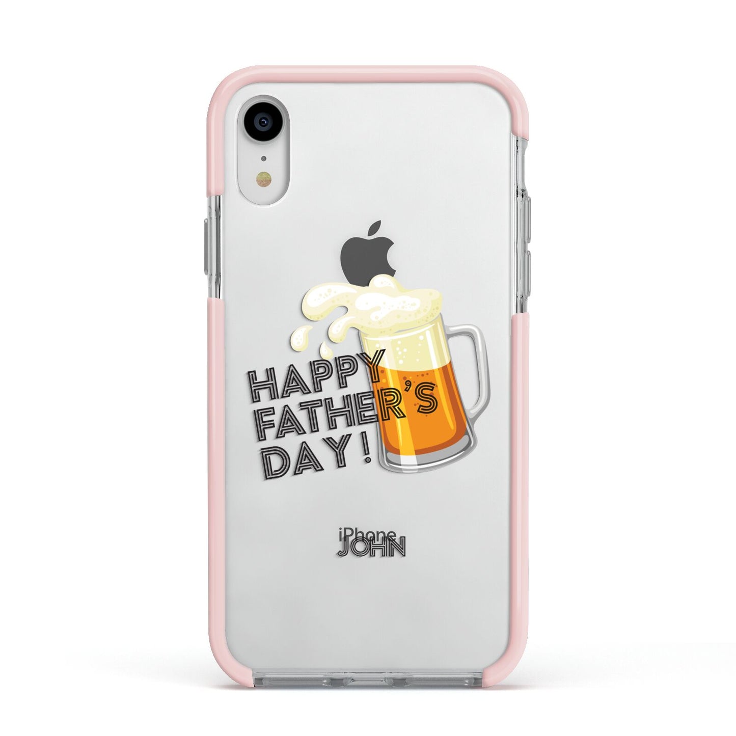 Fathers Day Custom Apple iPhone XR Impact Case Pink Edge on Silver Phone