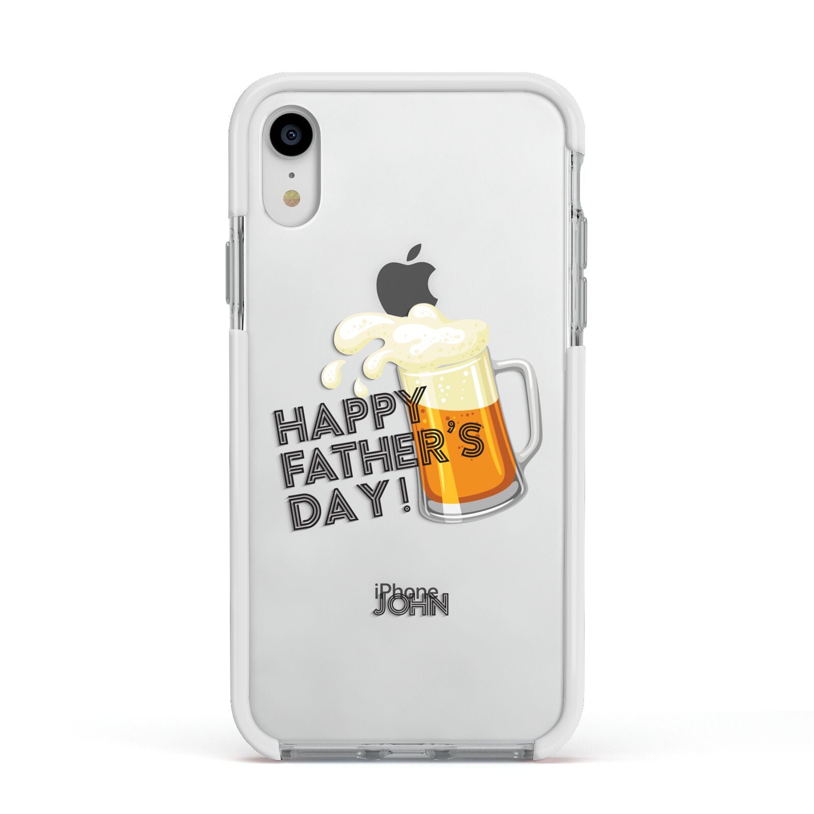 Fathers Day Custom Apple iPhone XR Impact Case White Edge on Silver Phone
