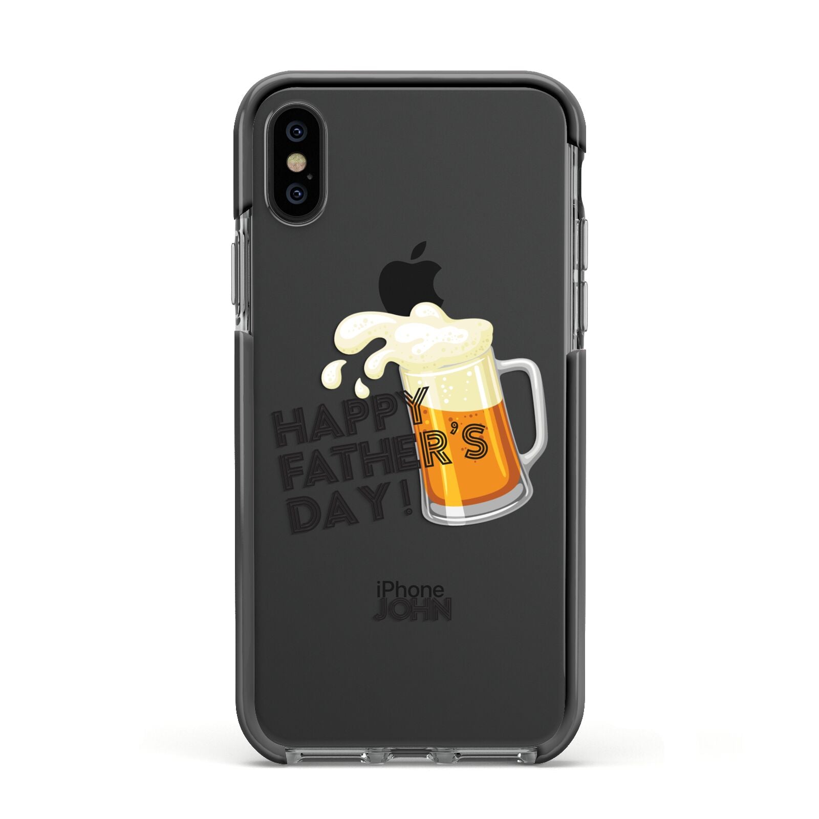 Fathers Day Custom Apple iPhone Xs Impact Case Black Edge on Black Phone