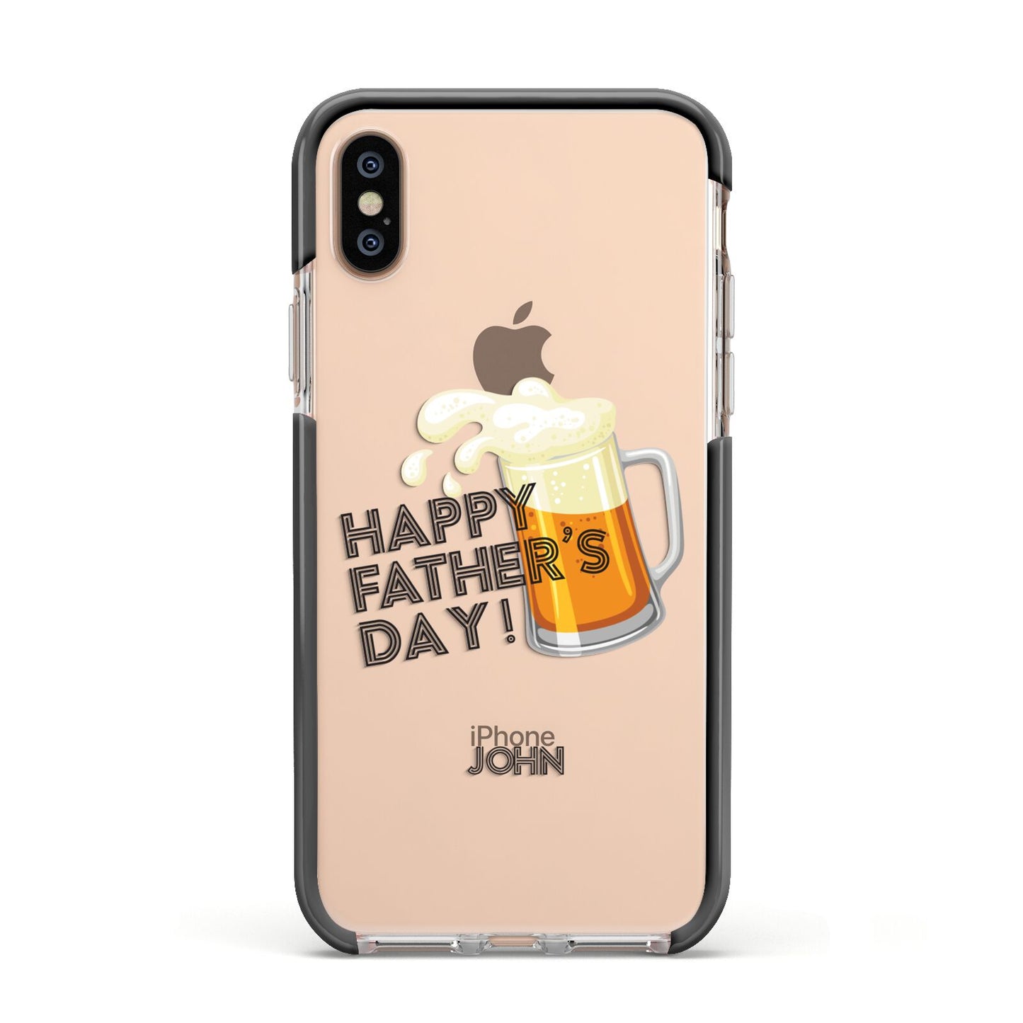 Fathers Day Custom Apple iPhone Xs Impact Case Black Edge on Gold Phone