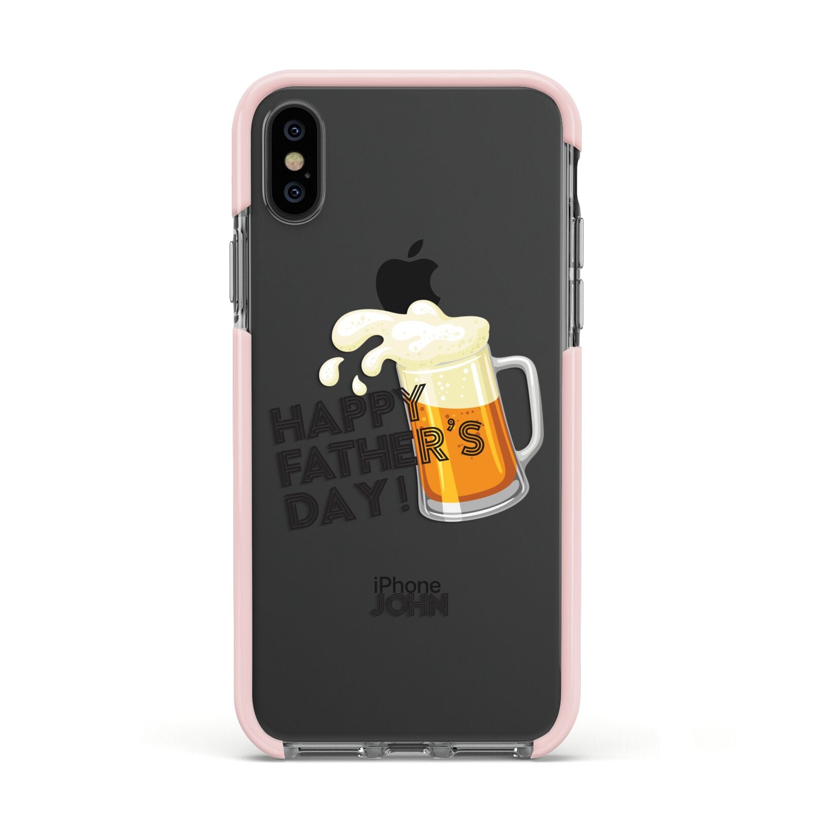 Fathers Day Custom Apple iPhone Xs Impact Case Pink Edge on Black Phone