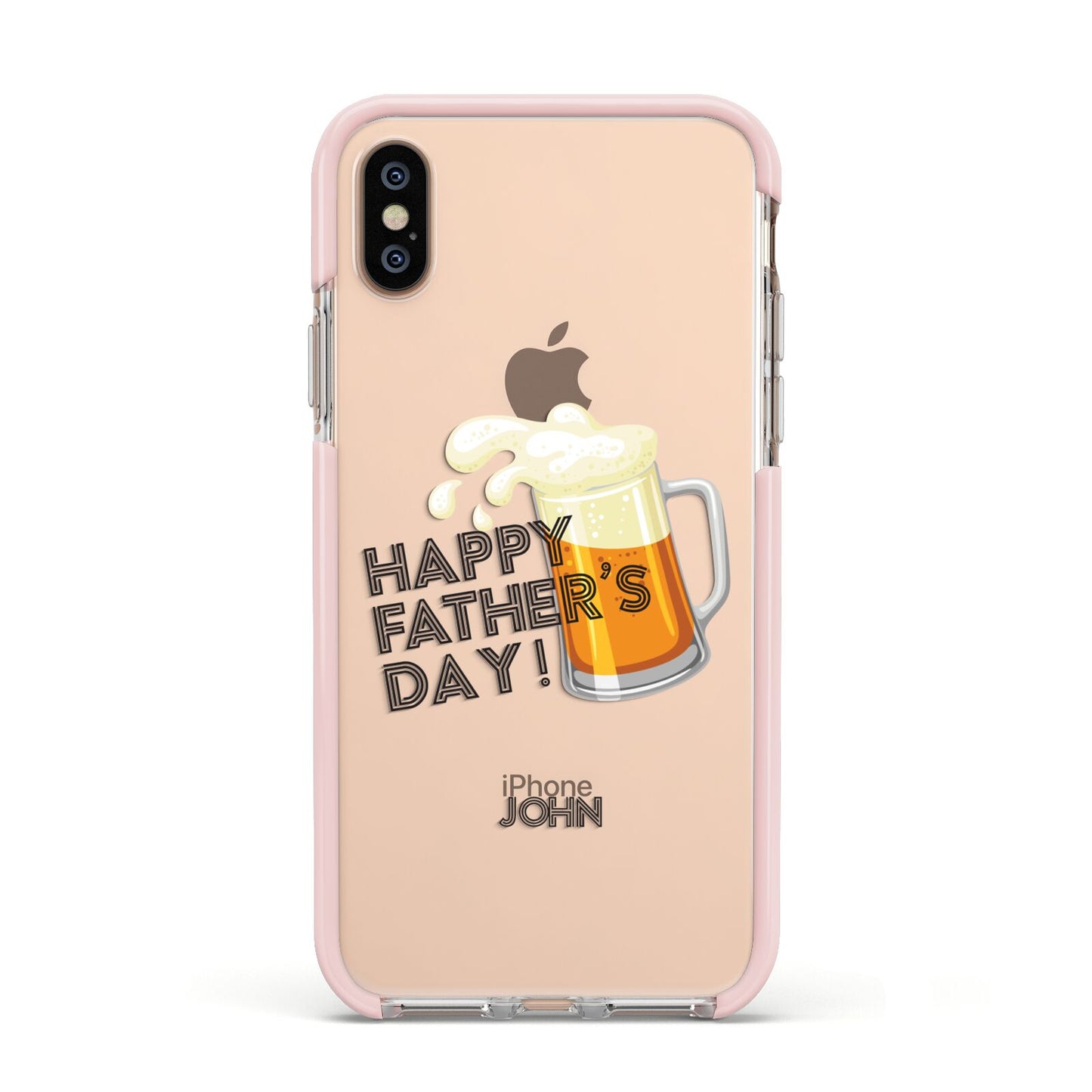 Fathers Day Custom Apple iPhone Xs Impact Case Pink Edge on Gold Phone