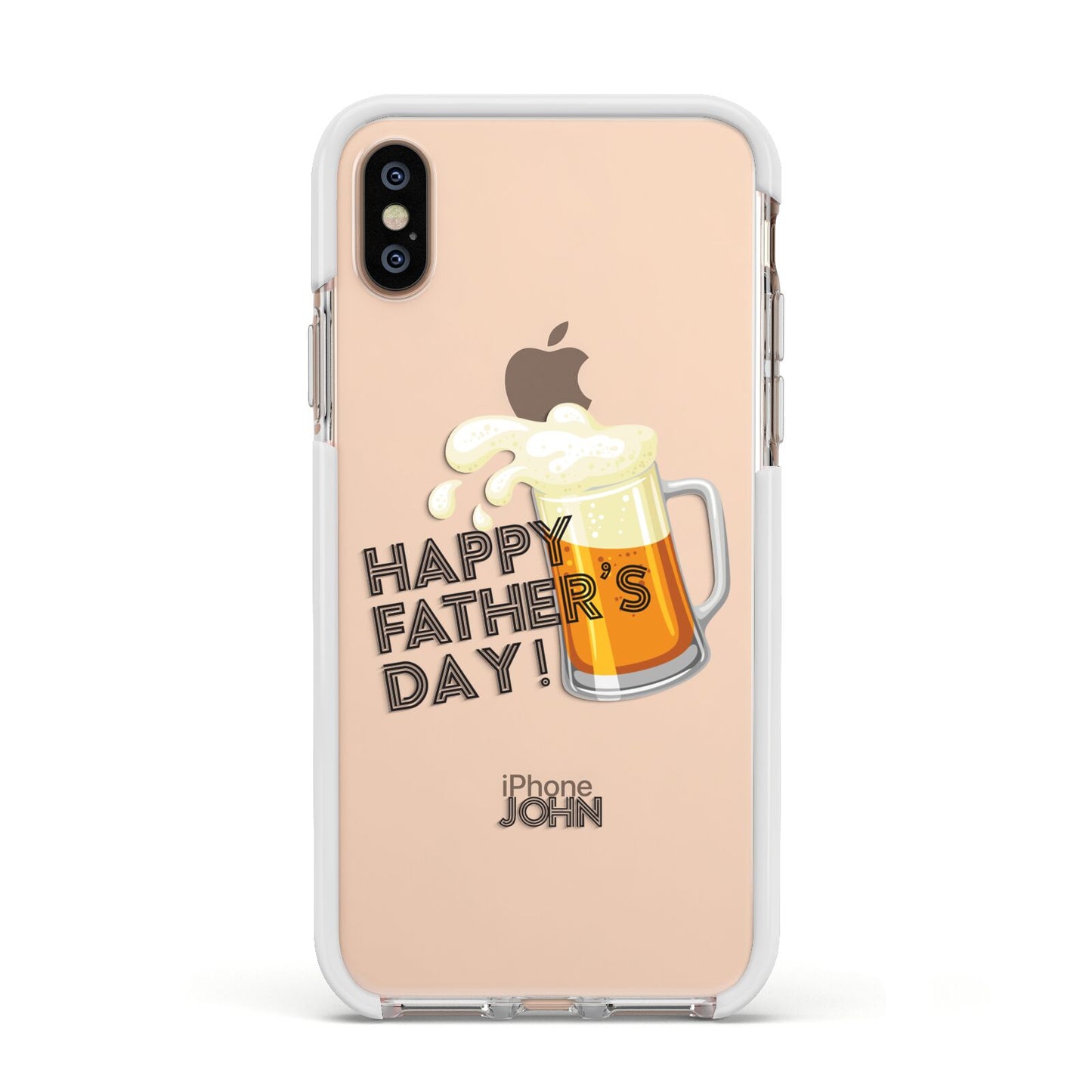 Fathers Day Custom Apple iPhone Xs Impact Case White Edge on Gold Phone