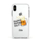 Fathers Day Custom Apple iPhone Xs Impact Case White Edge on Silver Phone