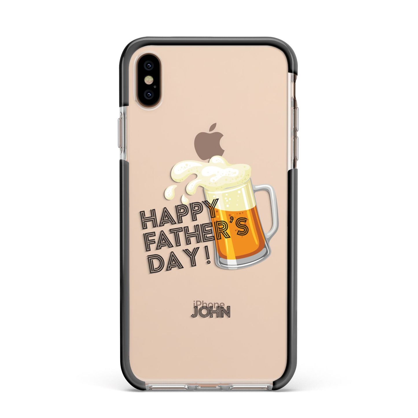 Fathers Day Custom Apple iPhone Xs Max Impact Case Black Edge on Gold Phone