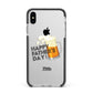 Fathers Day Custom Apple iPhone Xs Max Impact Case Black Edge on Silver Phone