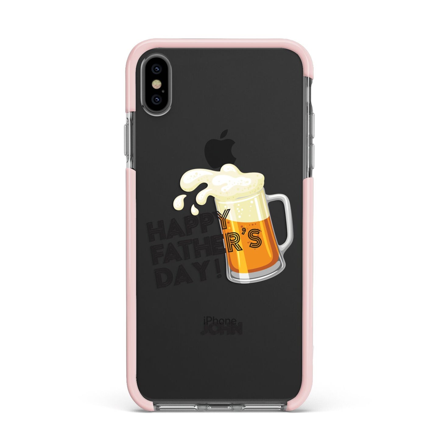 Fathers Day Custom Apple iPhone Xs Max Impact Case Pink Edge on Black Phone
