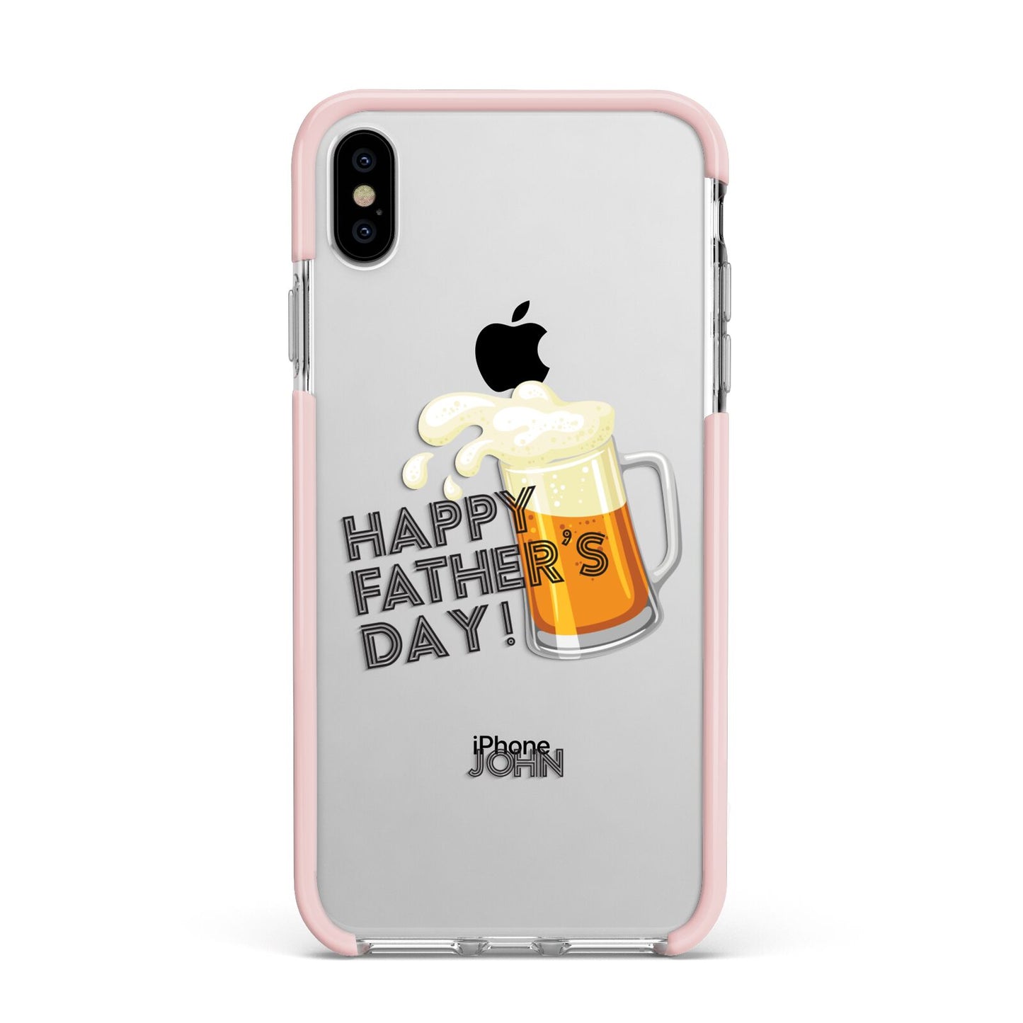 Fathers Day Custom Apple iPhone Xs Max Impact Case Pink Edge on Silver Phone