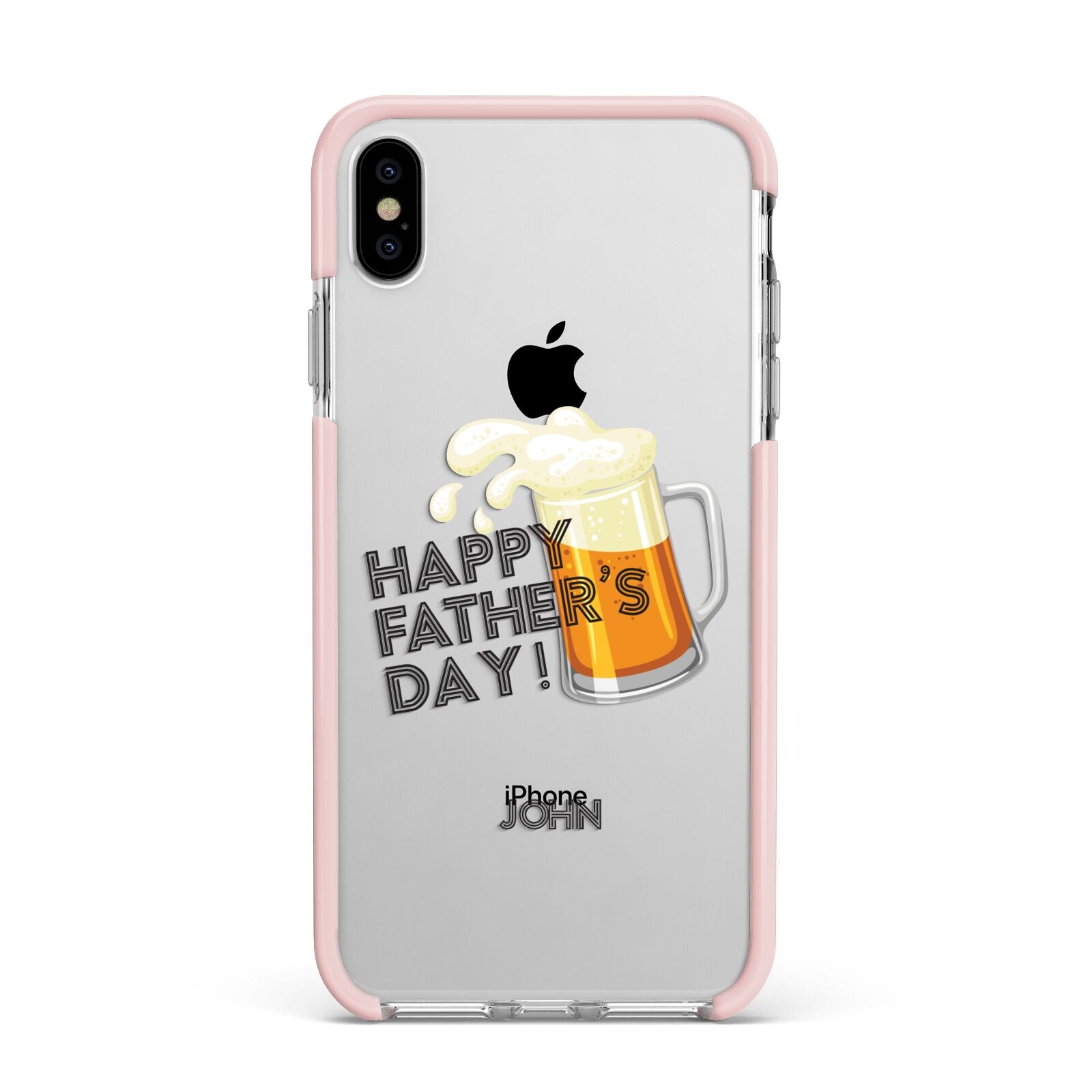 Fathers Day Custom Apple iPhone Xs Max Impact Case Pink Edge on Silver Phone