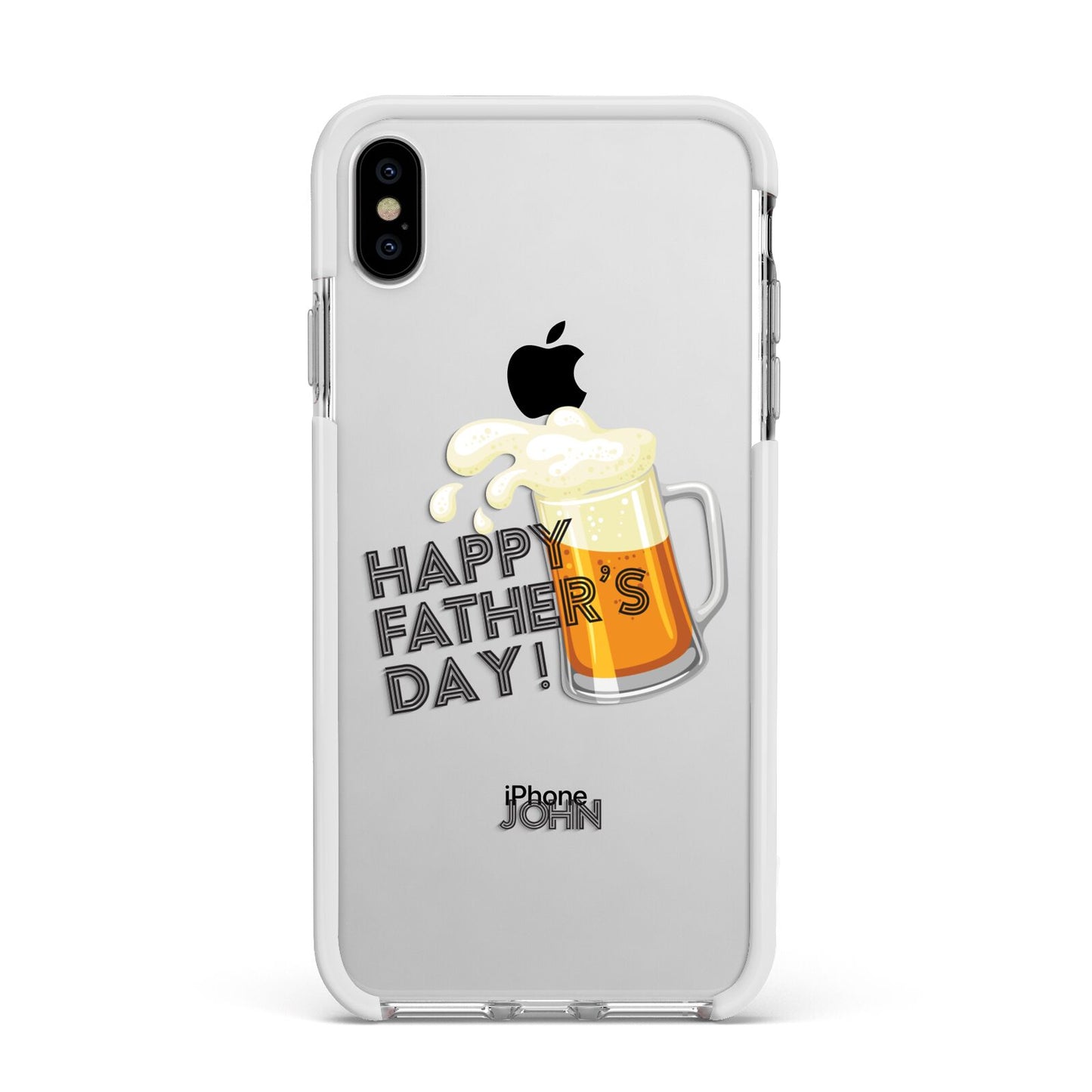Fathers Day Custom Apple iPhone Xs Max Impact Case White Edge on Silver Phone