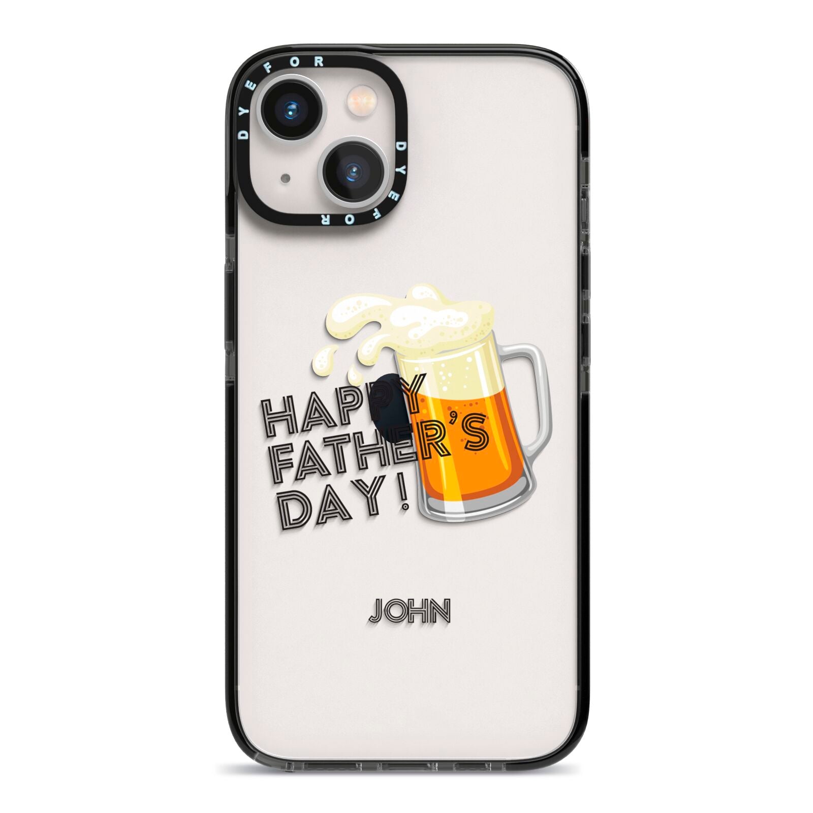 Fathers Day Custom iPhone 13 Black Impact Case on Silver phone