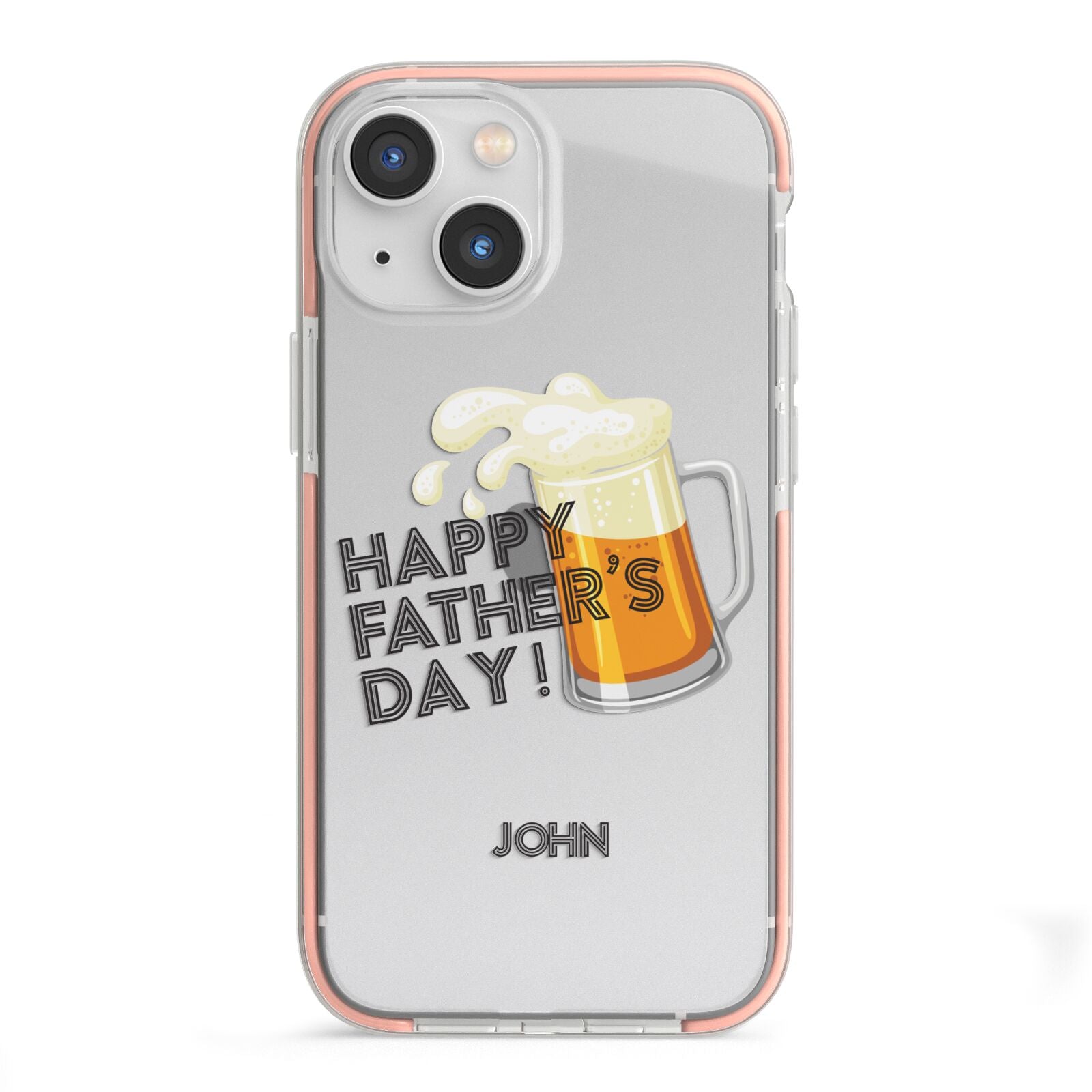 Fathers Day Custom iPhone 13 Mini TPU Impact Case with Pink Edges