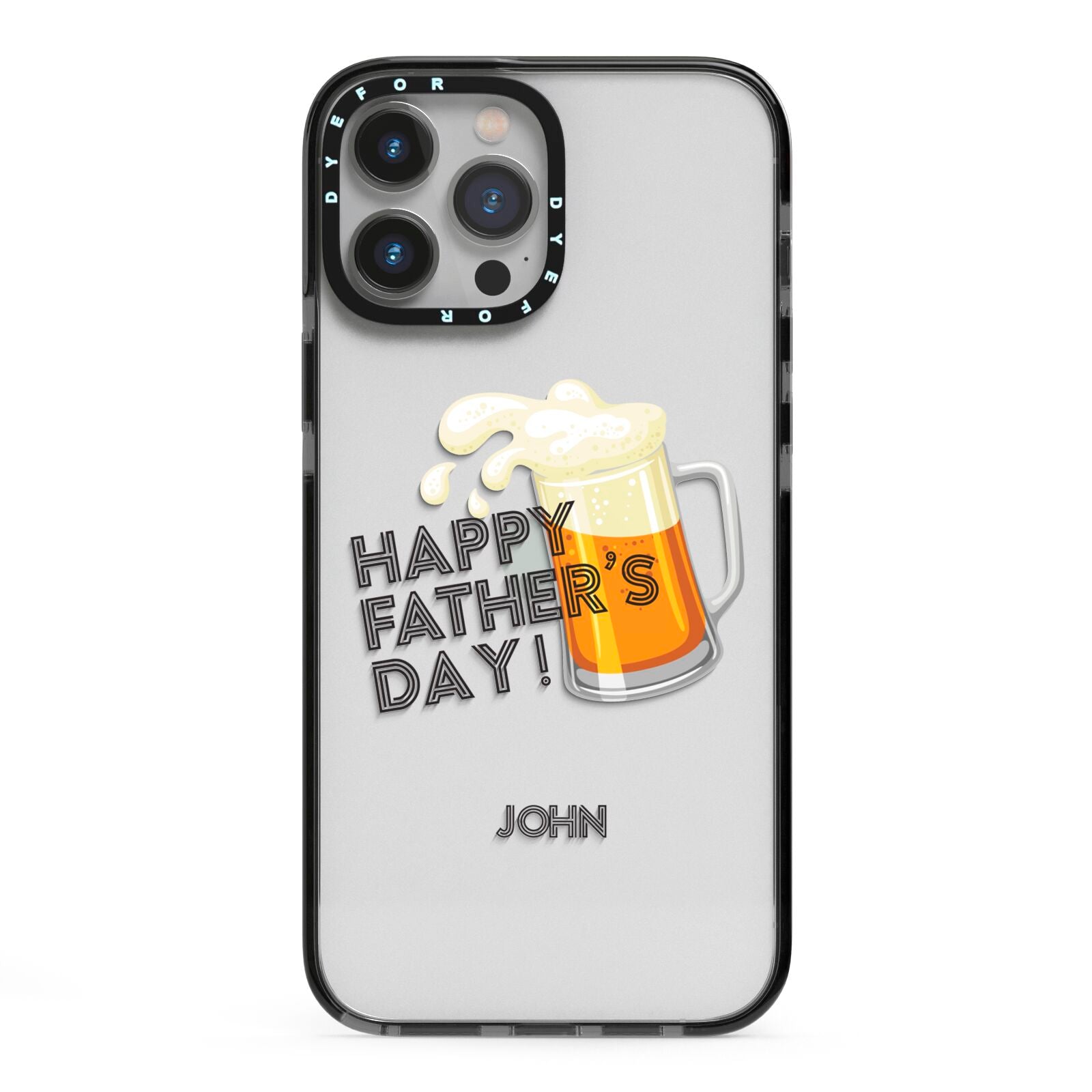 Fathers Day Custom iPhone 13 Pro Max Black Impact Case on Silver phone