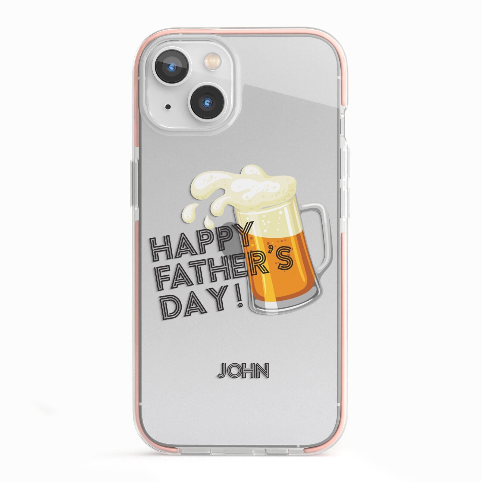 Fathers Day Custom iPhone 13 TPU Impact Case with Pink Edges