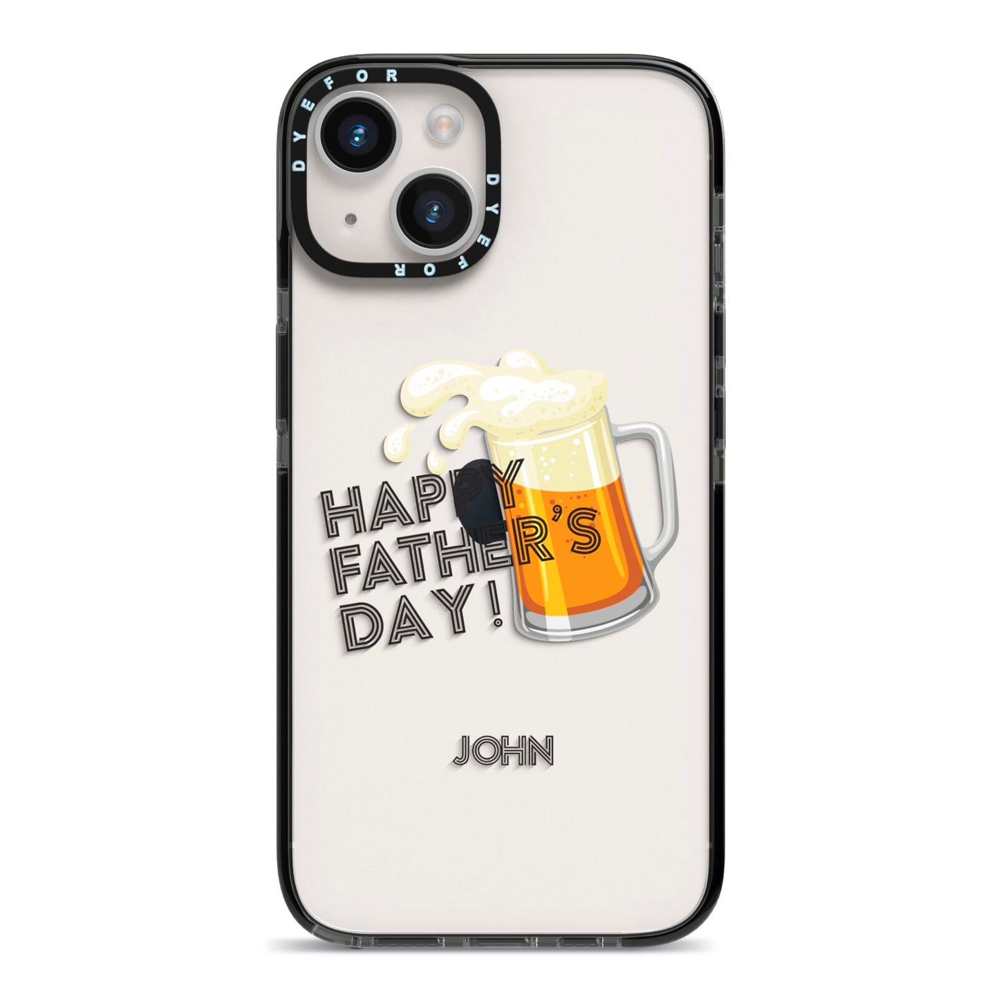Fathers Day Custom iPhone 14 Black Impact Case on Silver phone