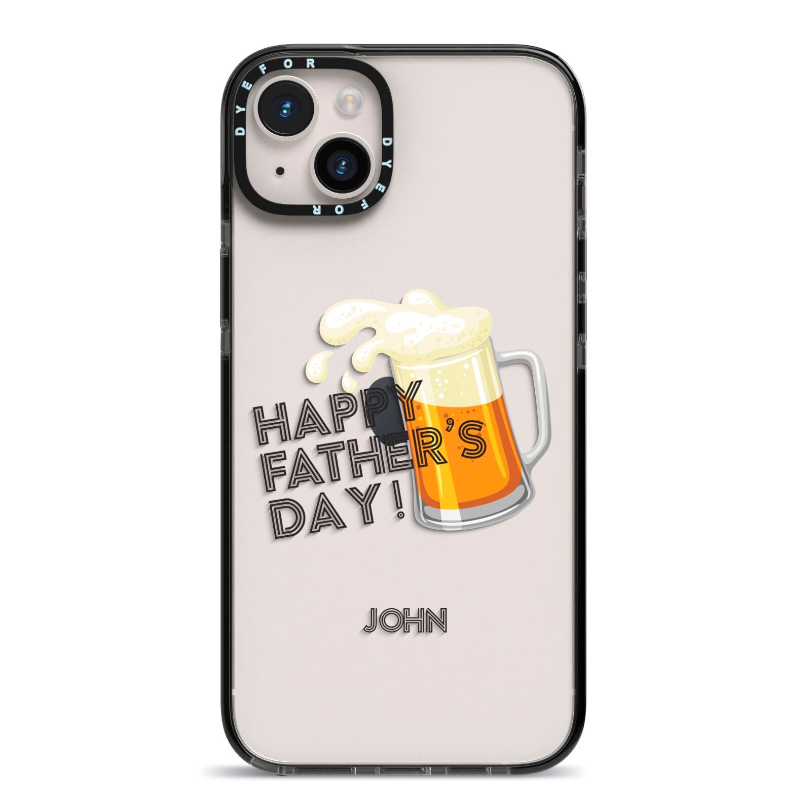 Fathers Day Custom iPhone 14 Plus Black Impact Case on Silver phone