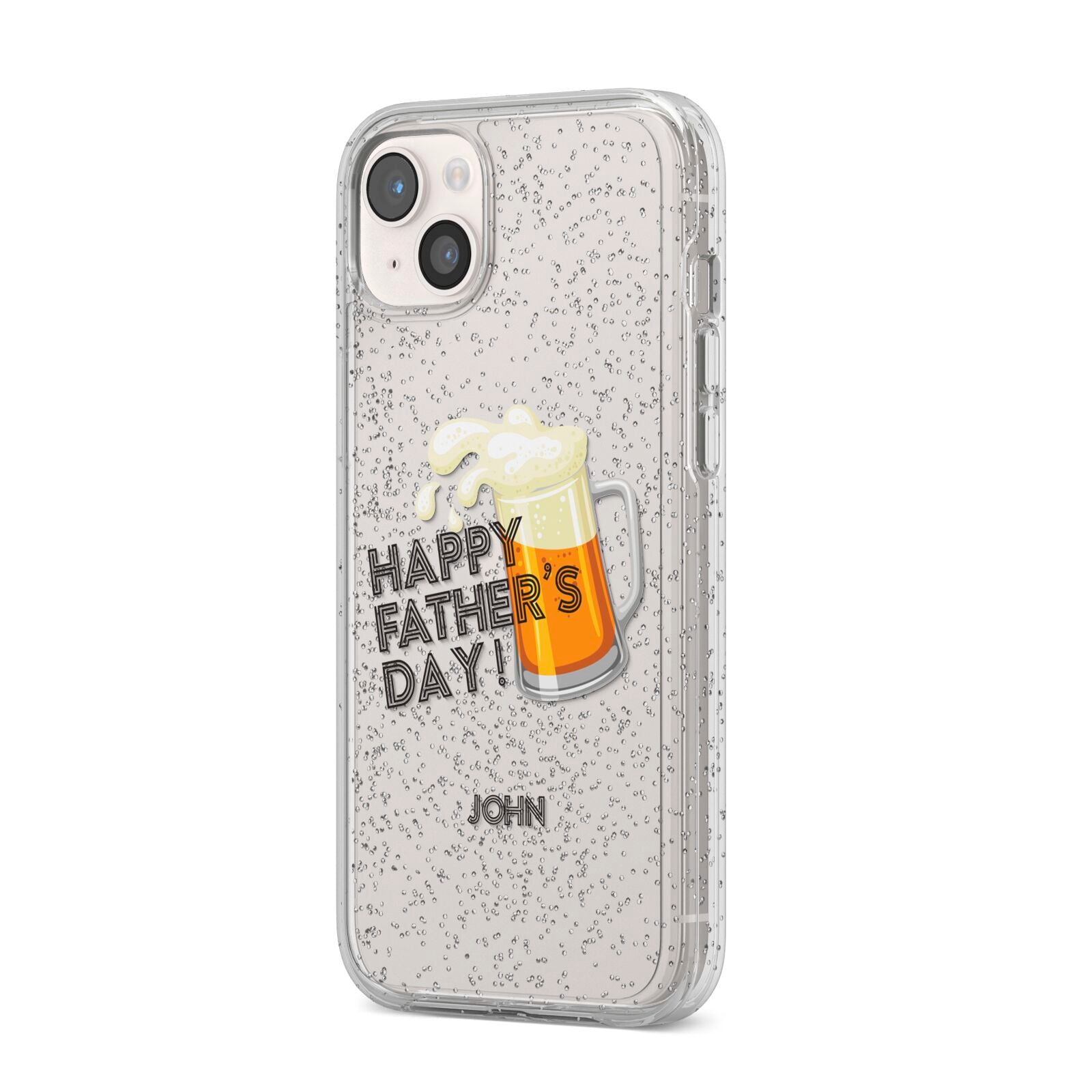 Fathers Day Custom iPhone 14 Plus Glitter Tough Case Starlight Angled Image