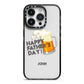 Fathers Day Custom iPhone 14 Pro Black Impact Case on Silver phone