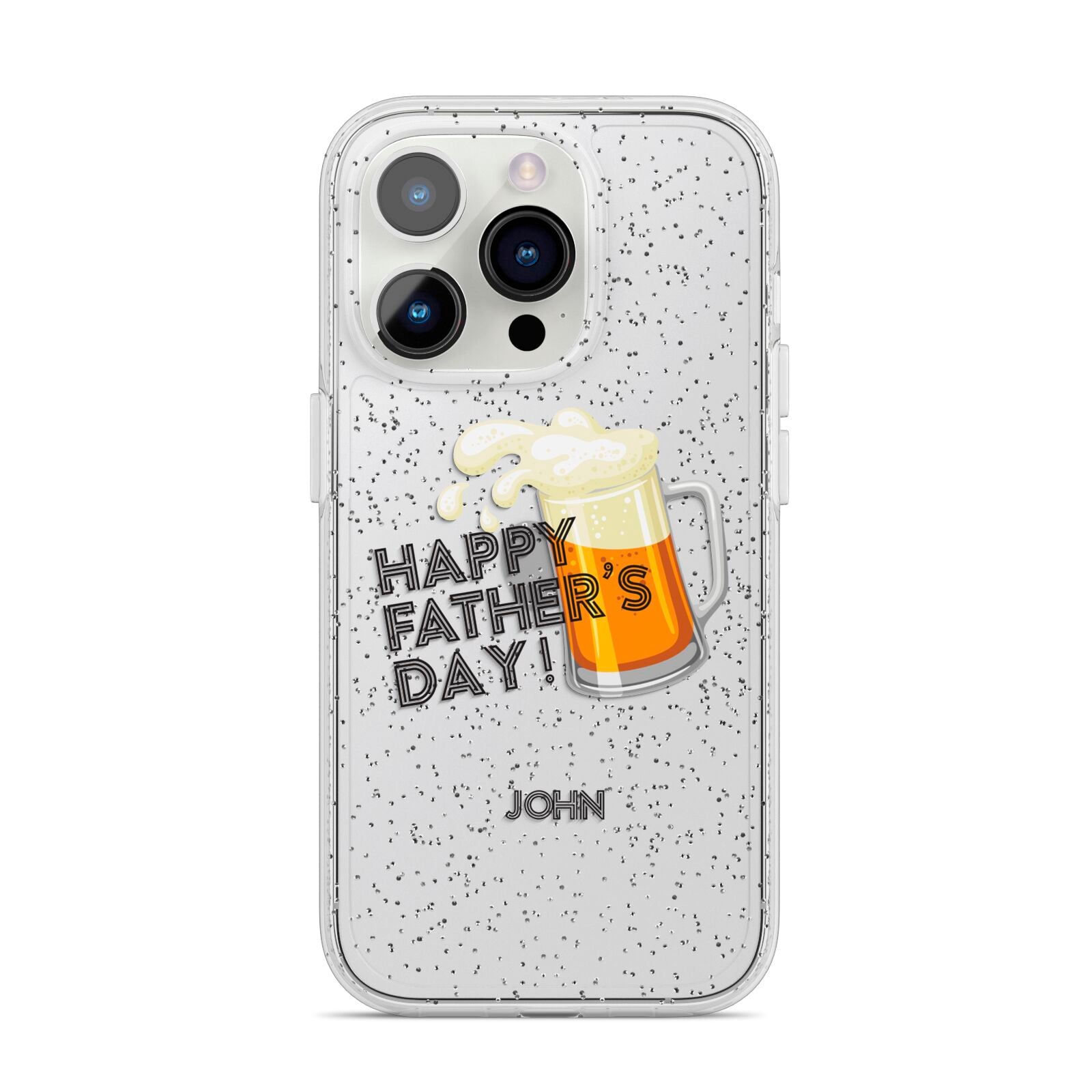 Fathers Day Custom iPhone 14 Pro Glitter Tough Case Silver
