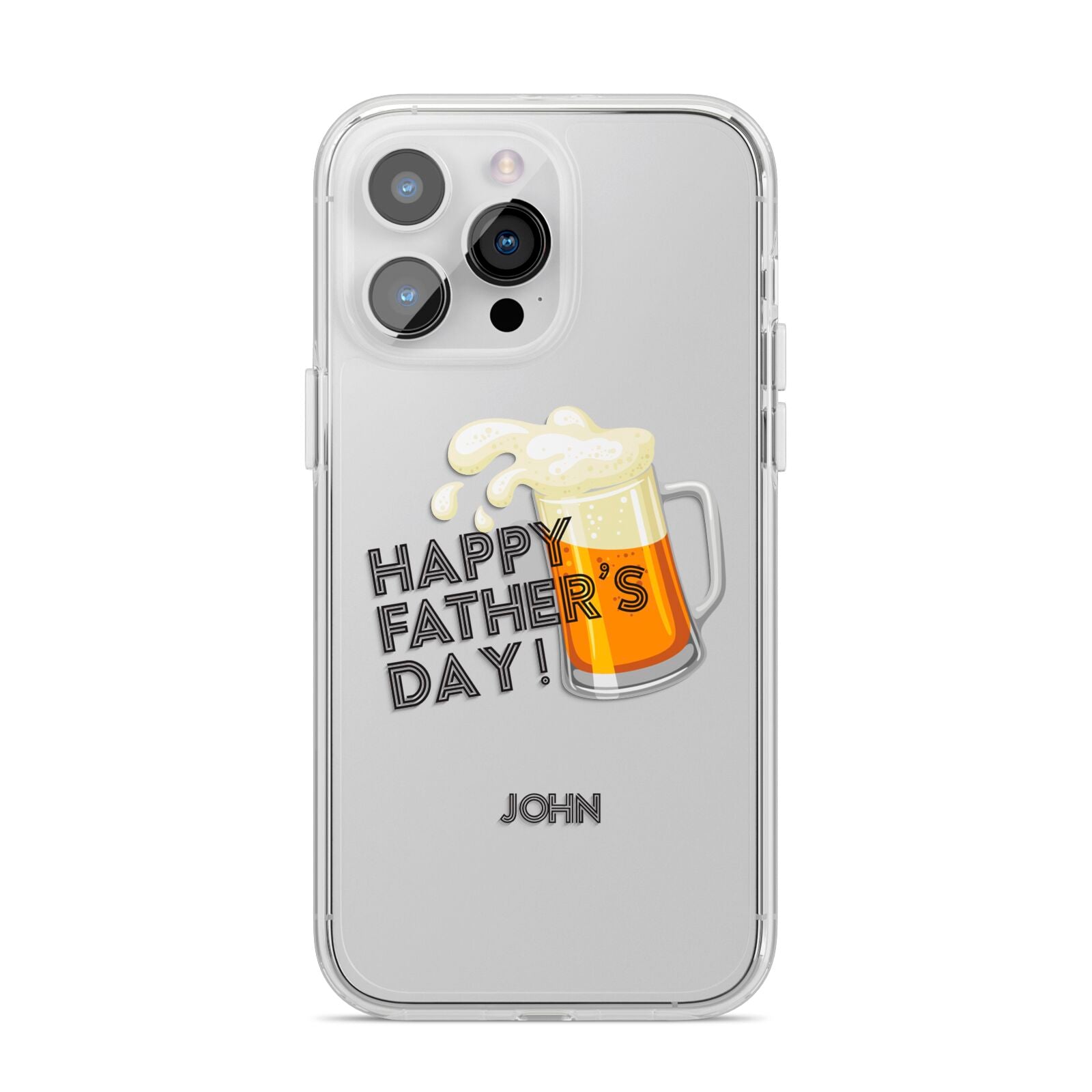 Fathers Day Custom iPhone 14 Pro Max Clear Tough Case Silver