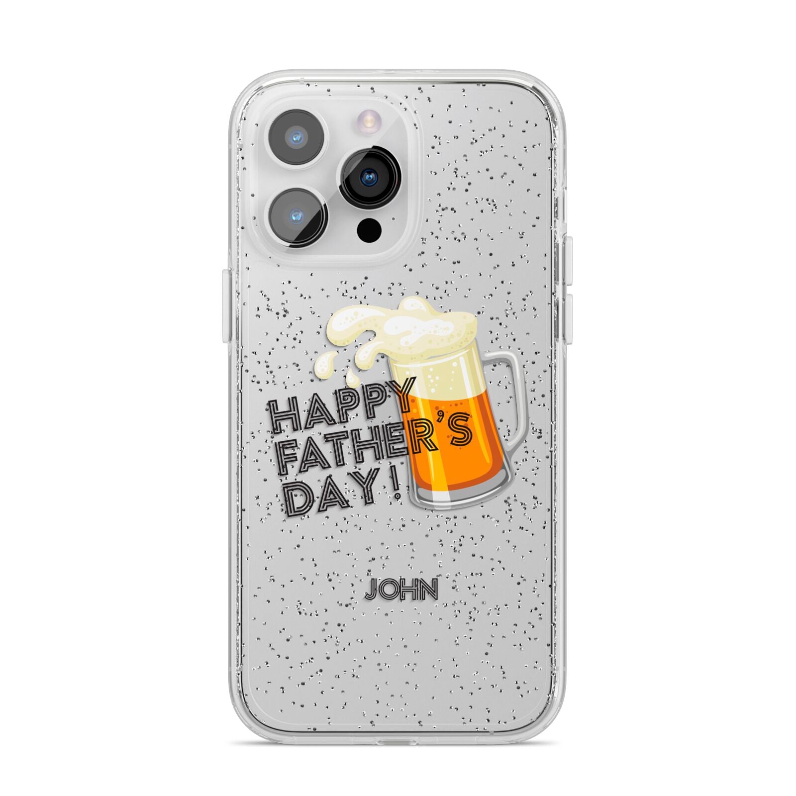 Fathers Day Custom iPhone 14 Pro Max Glitter Tough Case Silver