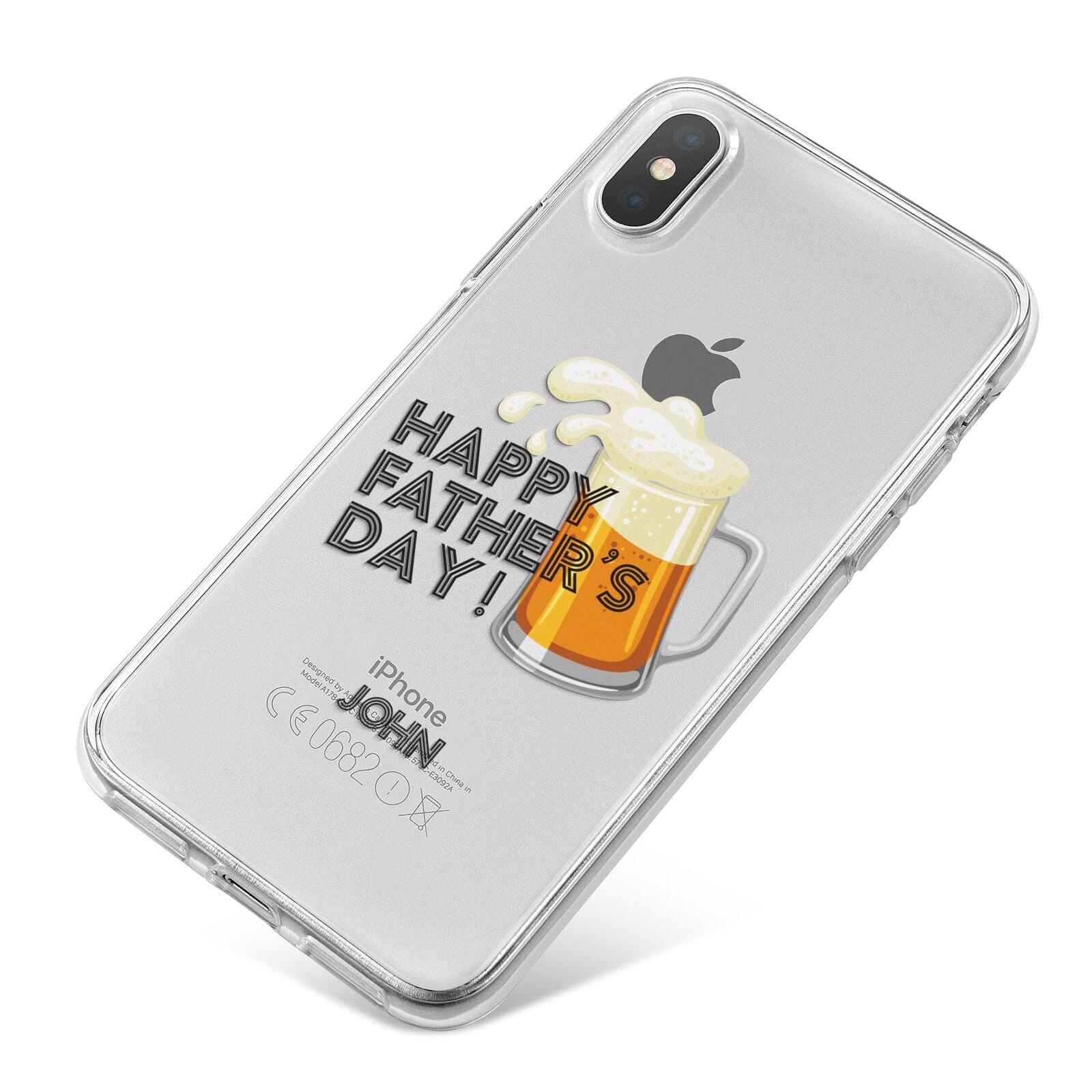 Fathers Day Custom iPhone X Bumper Case on Silver iPhone