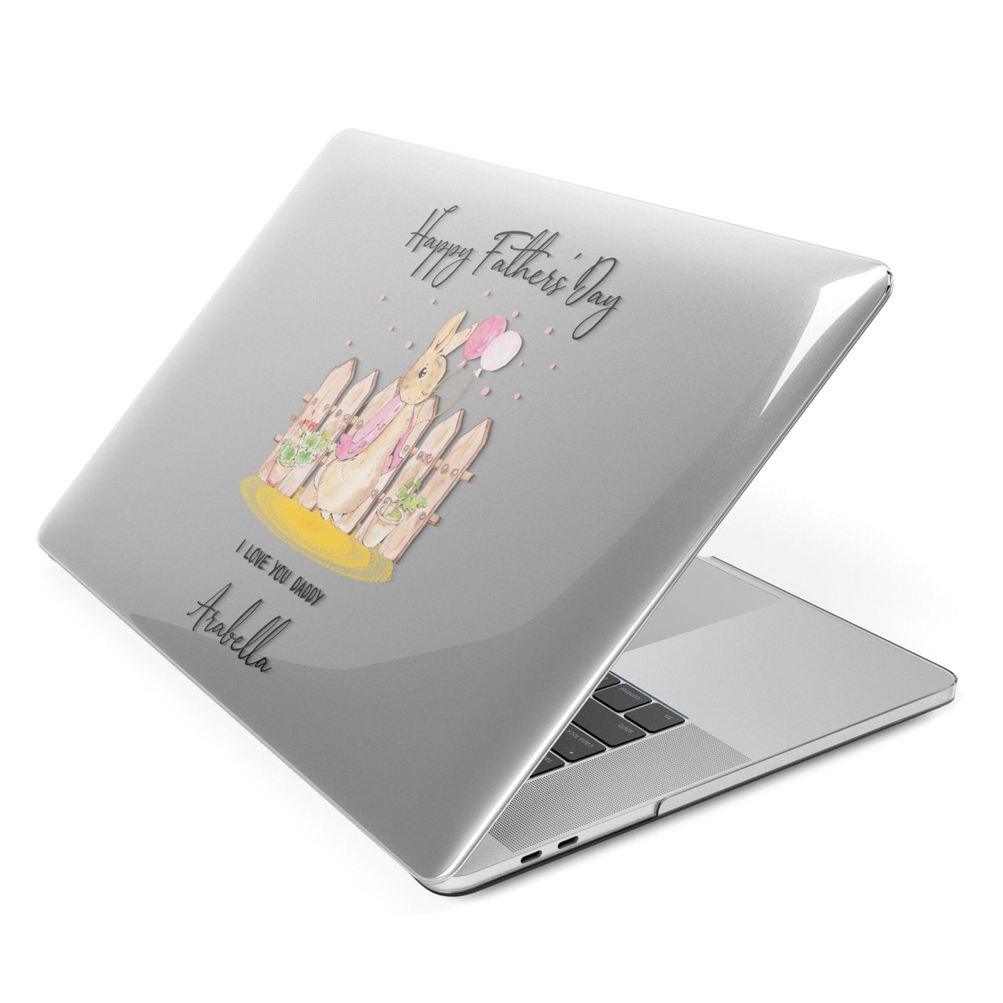 Fathers Day Girl Rabbit Apple MacBook Case Side View