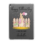 Fathers Day Girl Rabbit Apple iPad Grey Case