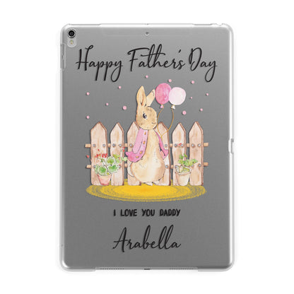 Fathers Day Girl Rabbit Apple iPad Silver Case