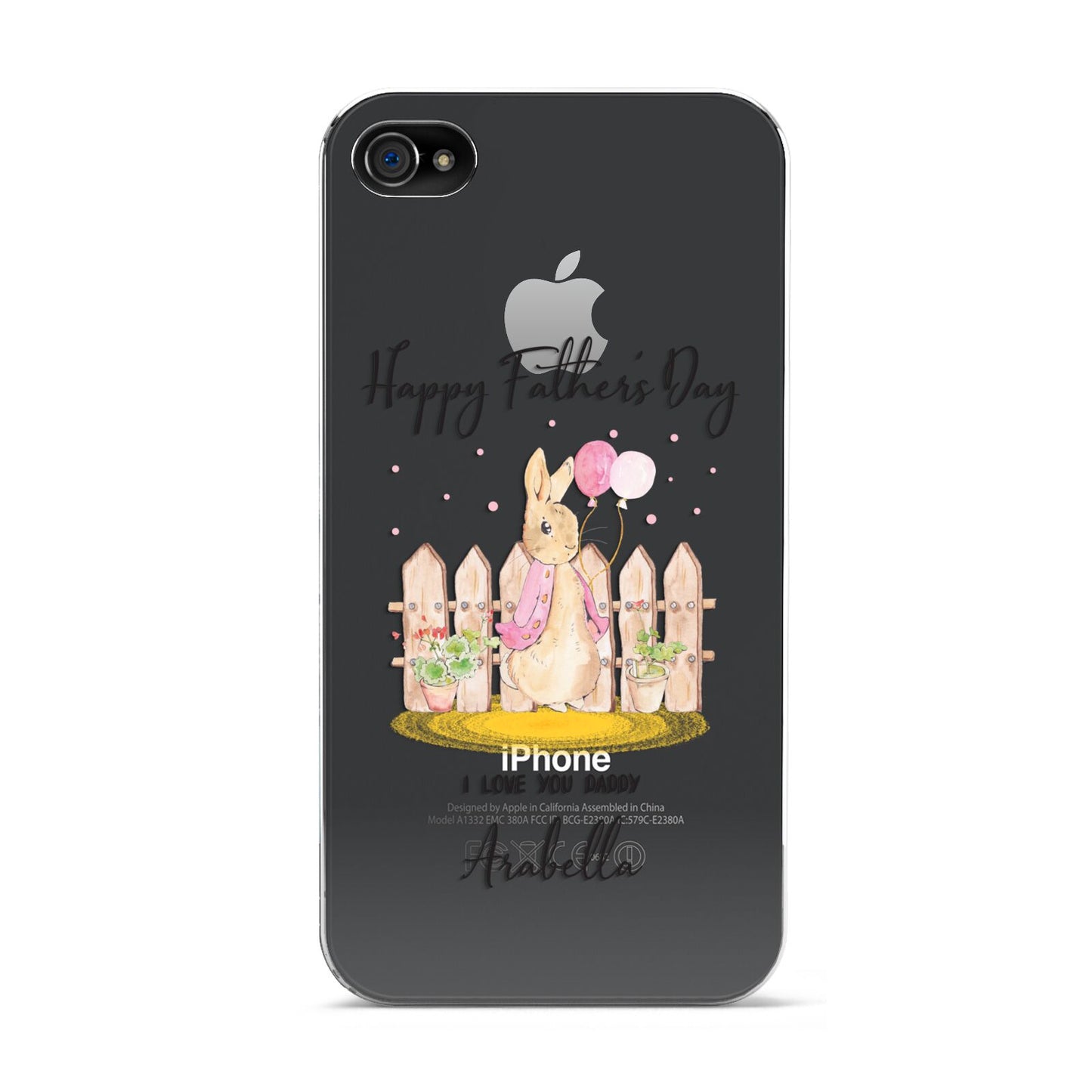 Fathers Day Girl Rabbit Apple iPhone 4s Case