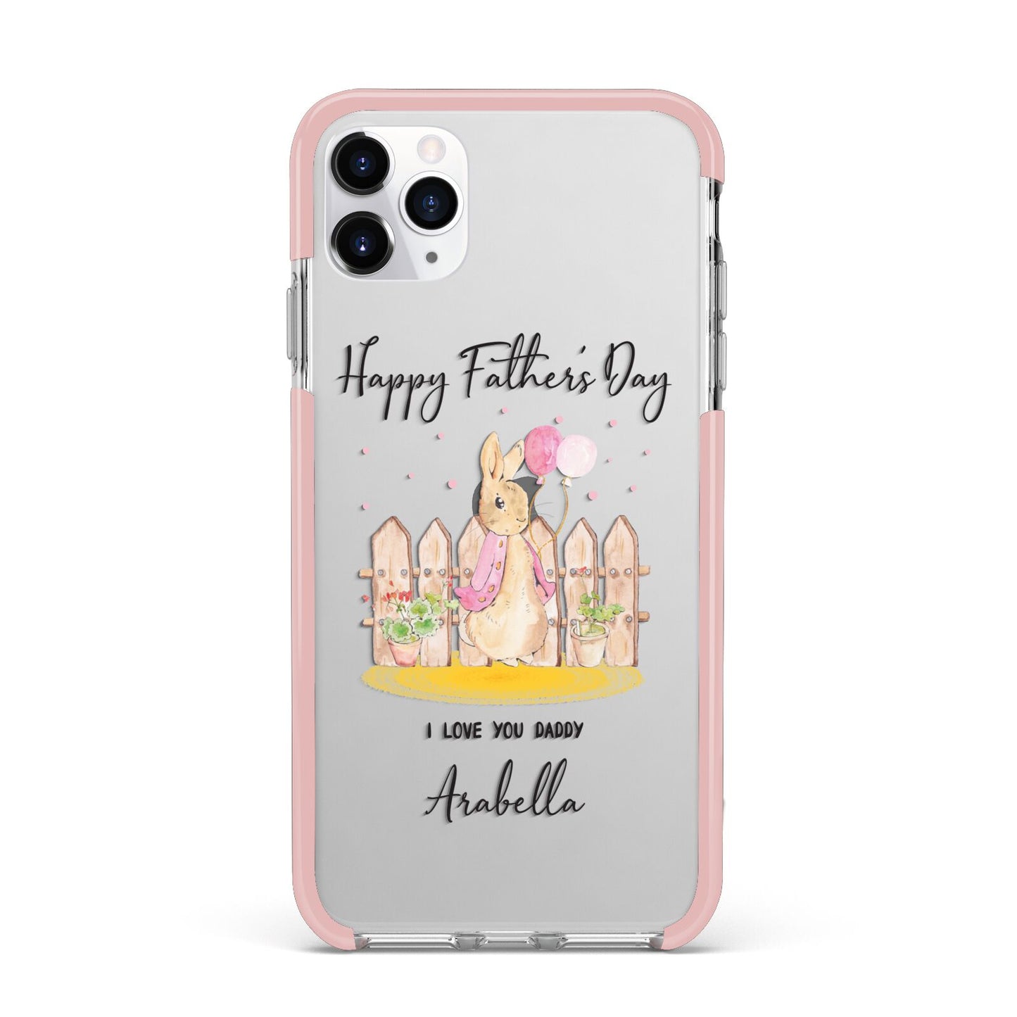 Fathers Day Girl Rabbit iPhone 11 Pro Max Impact Pink Edge Case