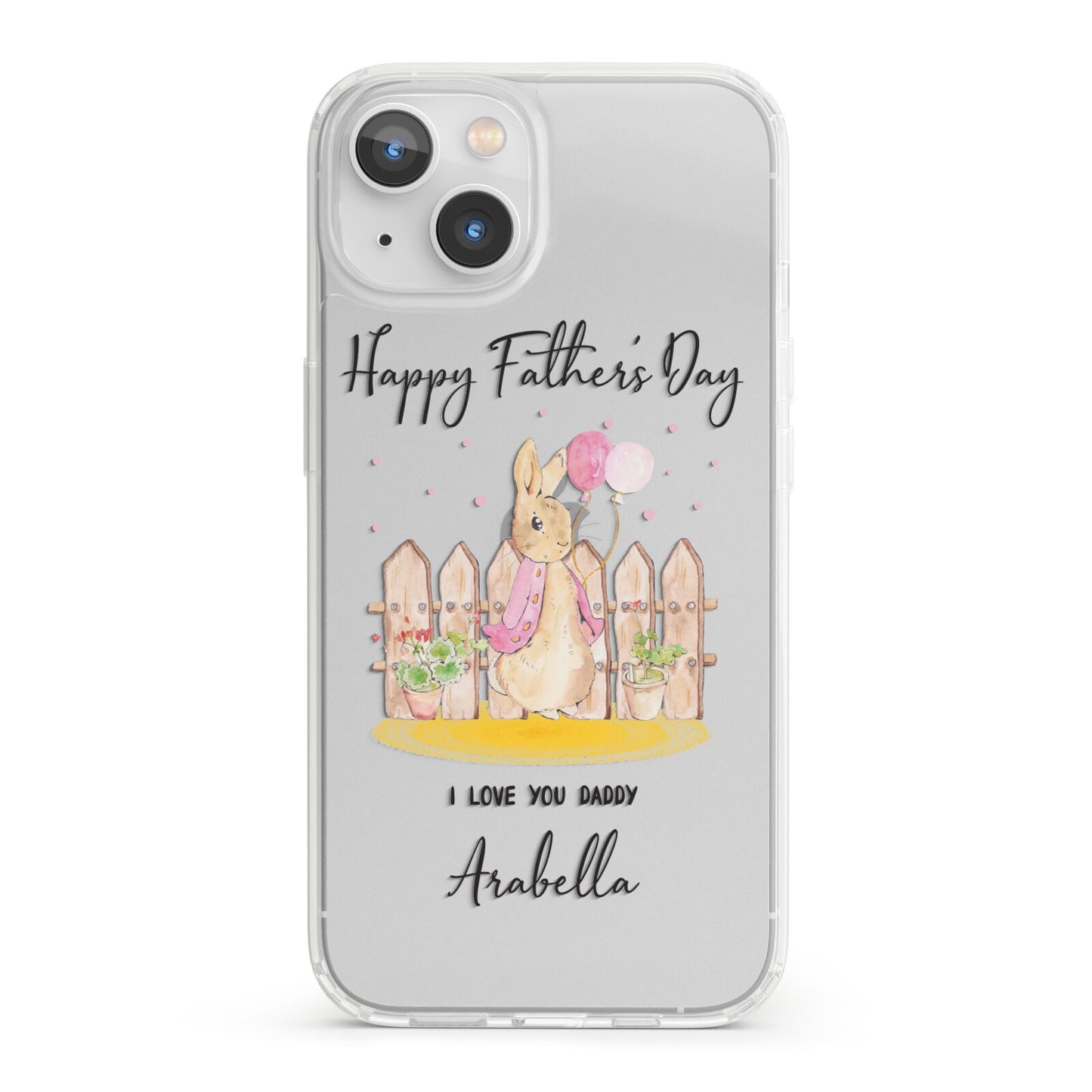 Fathers Day Girl Rabbit iPhone 13 Clear Bumper Case