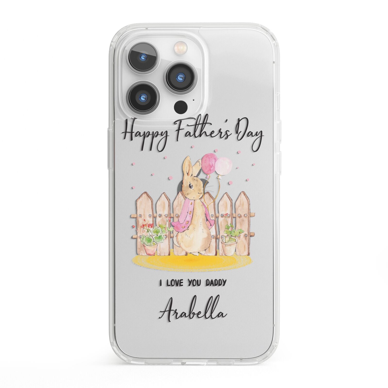 Fathers Day Girl Rabbit iPhone 13 Pro Clear Bumper Case