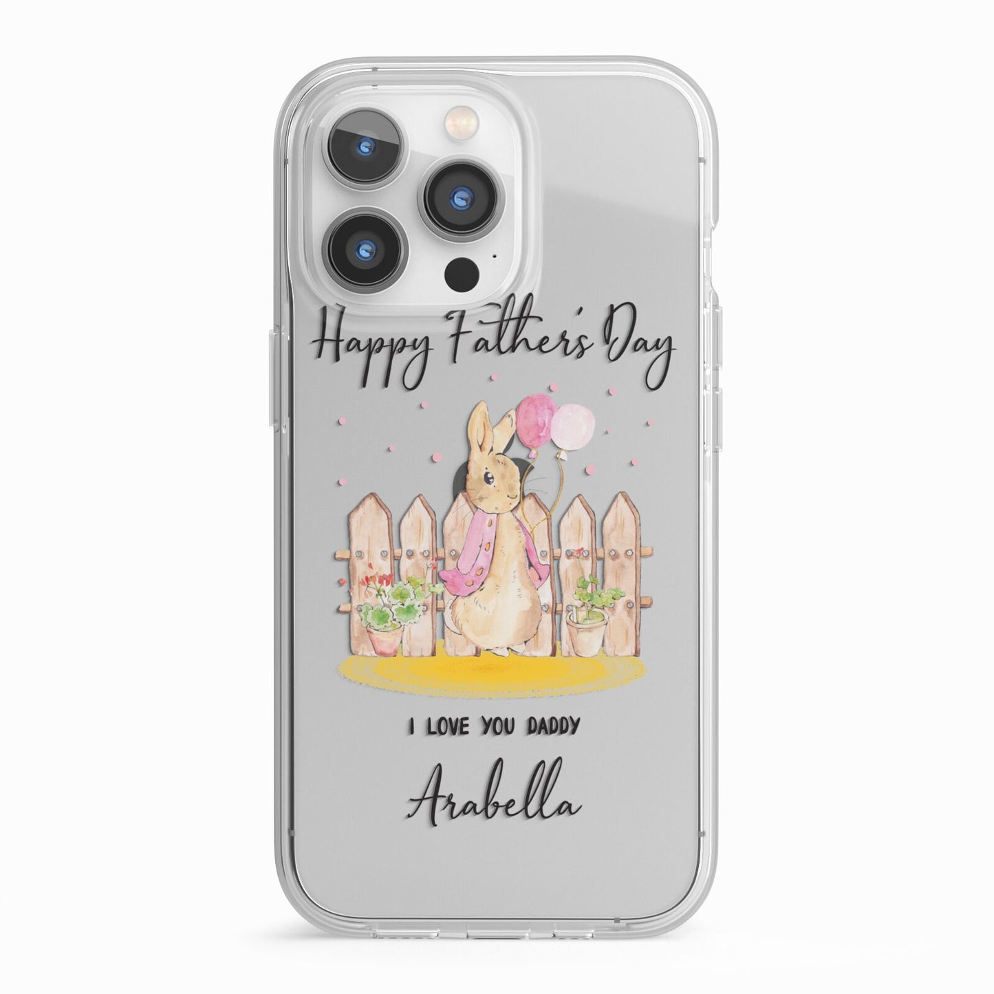 Fathers Day Girl Rabbit iPhone 13 Pro TPU Impact Case with White Edges