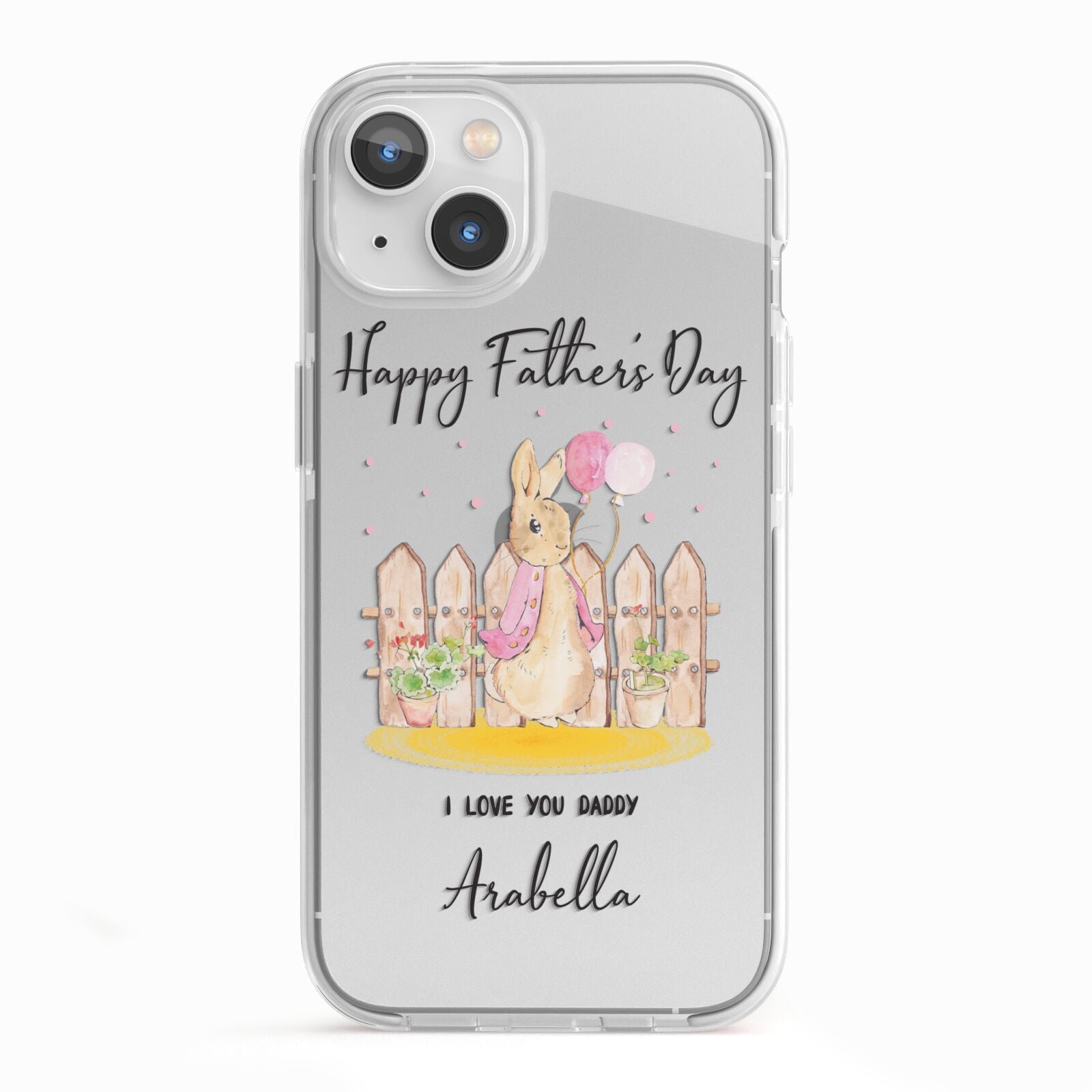 Fathers Day Girl Rabbit iPhone 13 TPU Impact Case with White Edges