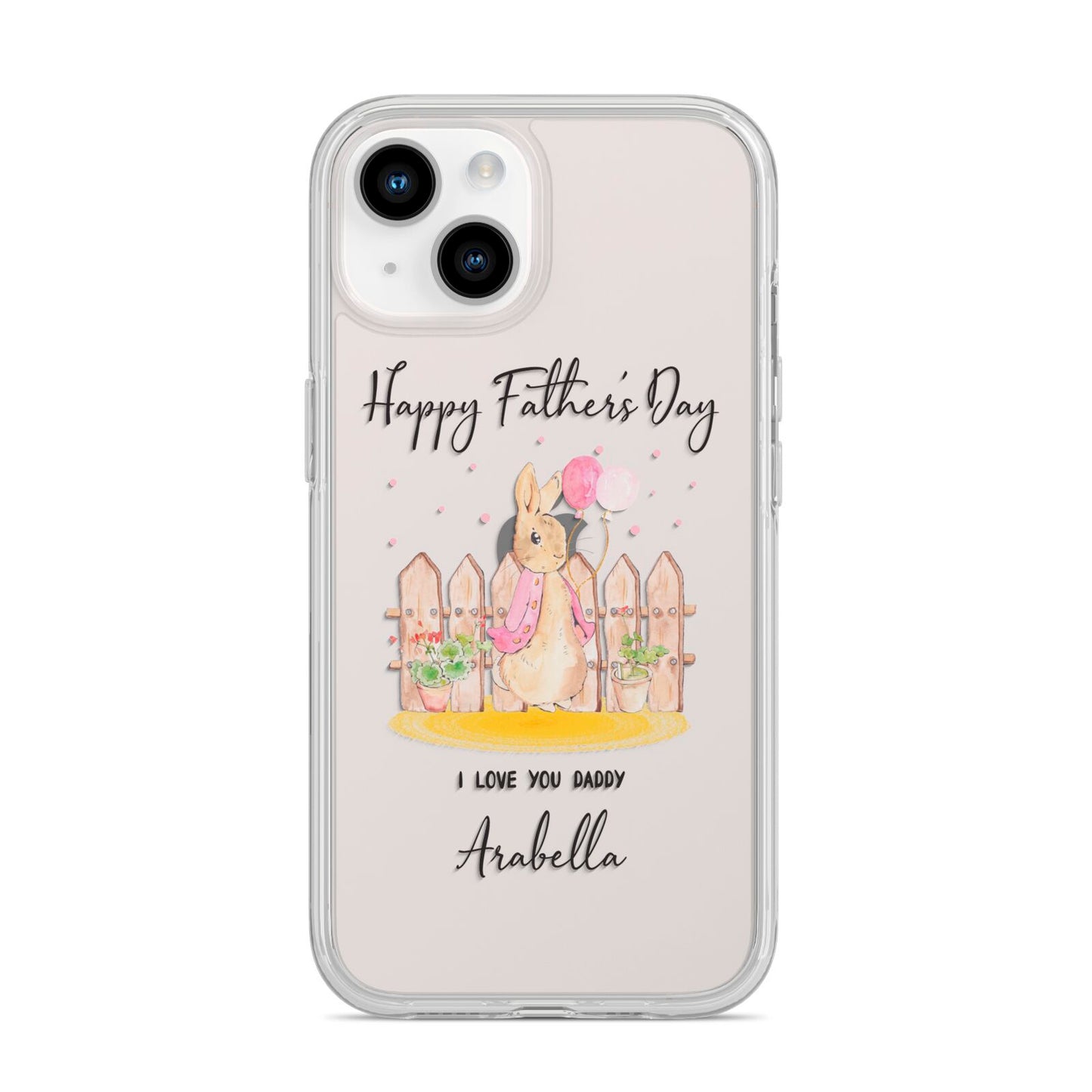 Fathers Day Girl Rabbit iPhone 14 Clear Tough Case Starlight