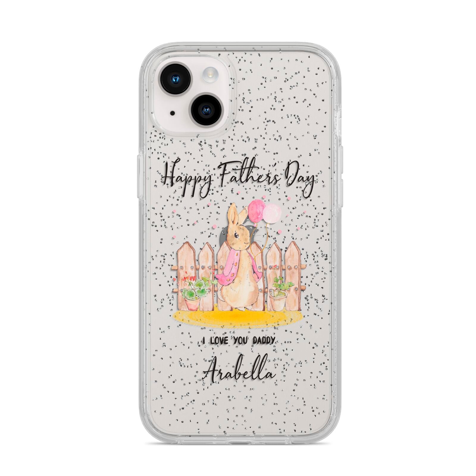 Fathers Day Girl Rabbit iPhone 14 Plus Glitter Tough Case Starlight