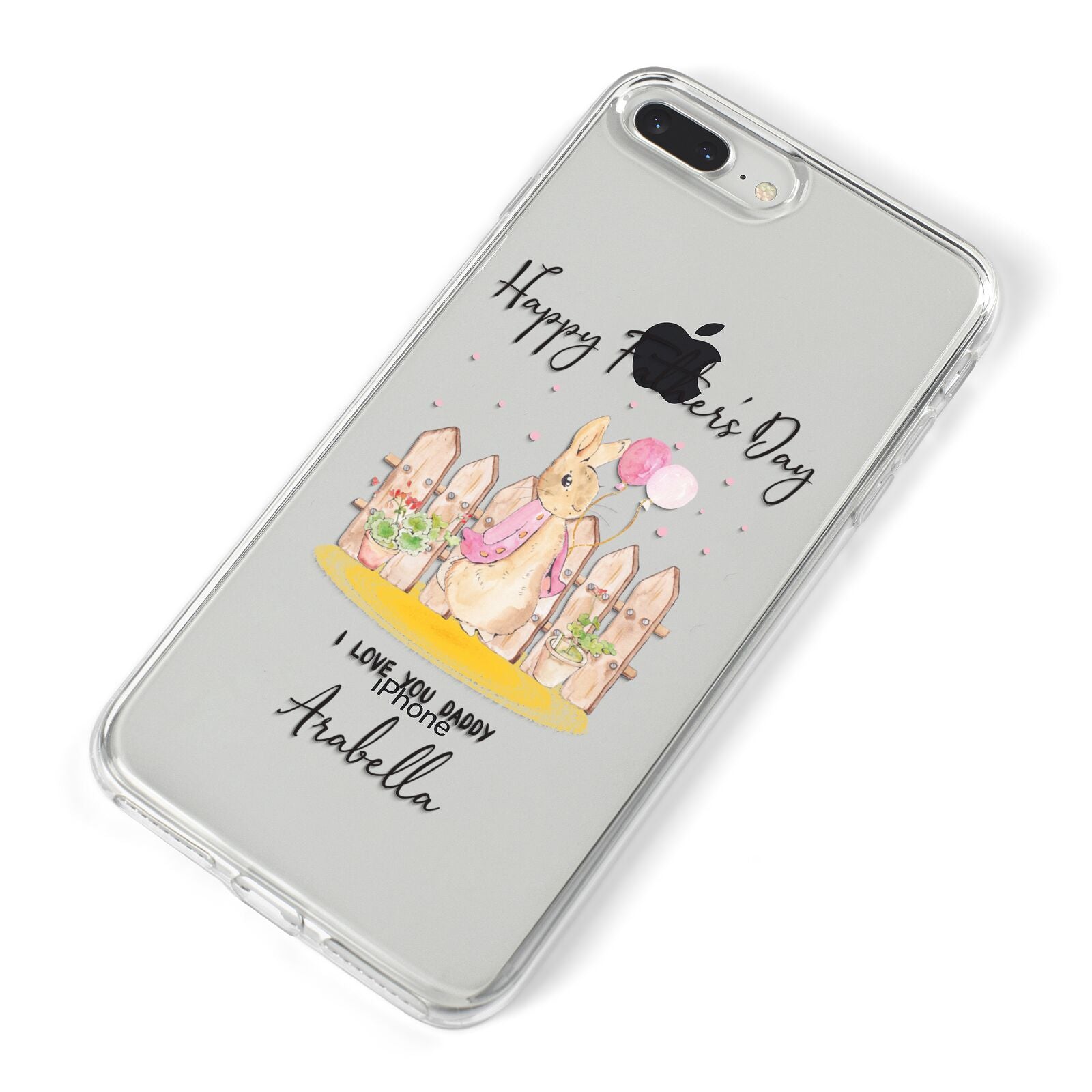 Fathers Day Girl Rabbit iPhone 8 Plus Bumper Case on Silver iPhone Alternative Image