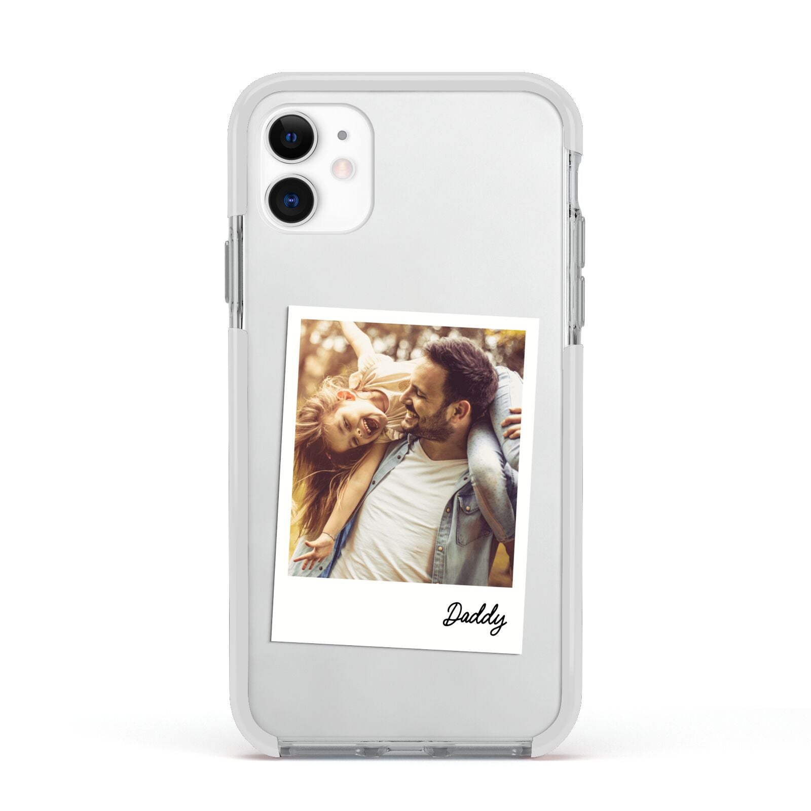 Fathers Day Photo Apple iPhone 11 in White with White Impact Case