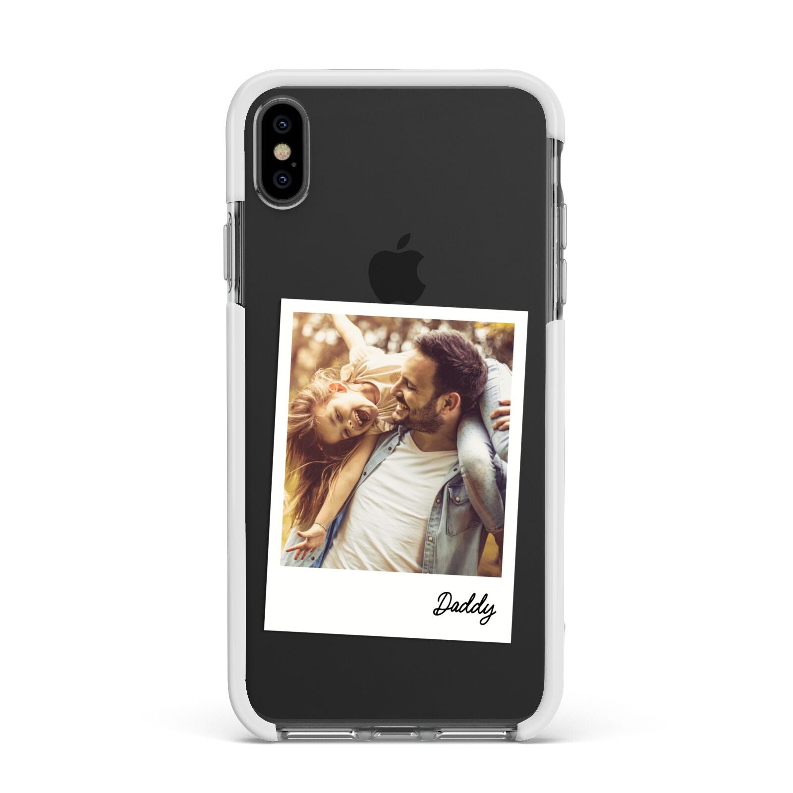 Fathers Day Photo Apple iPhone Xs Max Impact Case White Edge on Black Phone