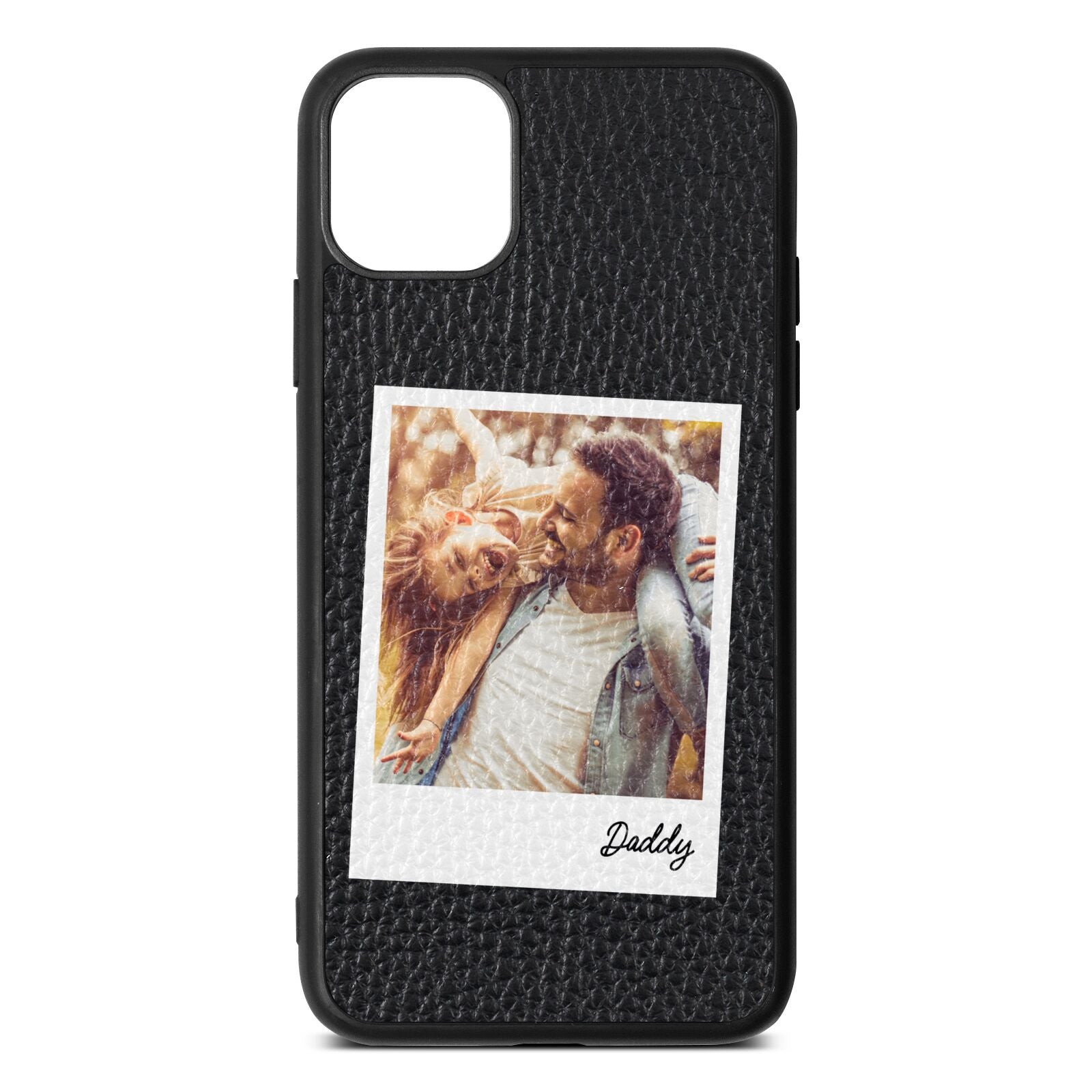 Fathers Day Photo Black Pebble Leather iPhone 11 Pro Max Case