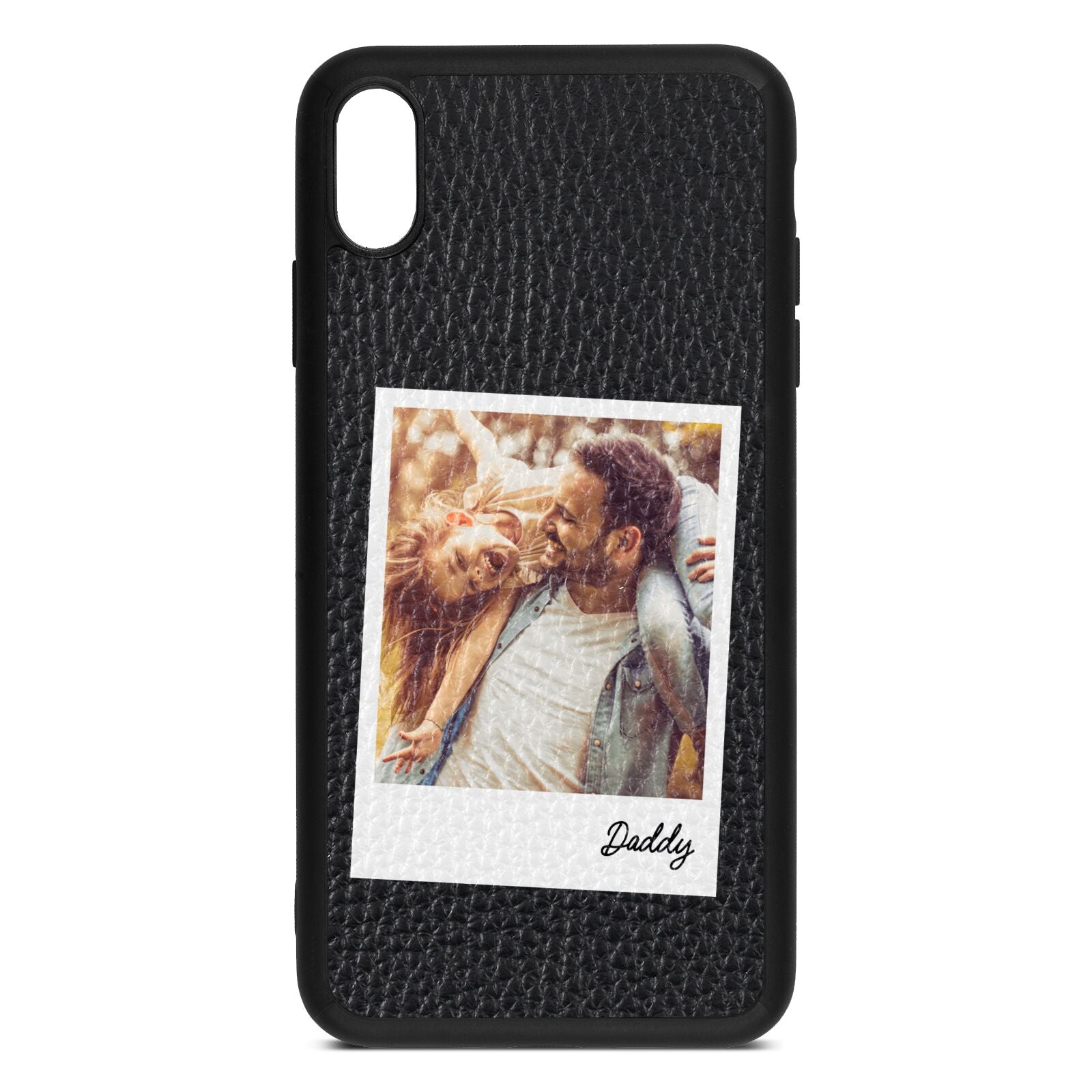 Fathers Day Photo Black Pebble Leather iPhone Xs Max Case