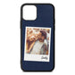 Fathers Day Photo Navy Blue Pebble Leather iPhone 11 Case