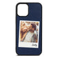 Fathers Day Photo Navy Blue Pebble Leather iPhone 12 Mini Case