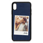 Fathers Day Photo Navy Blue Pebble Leather iPhone Xs Max Case
