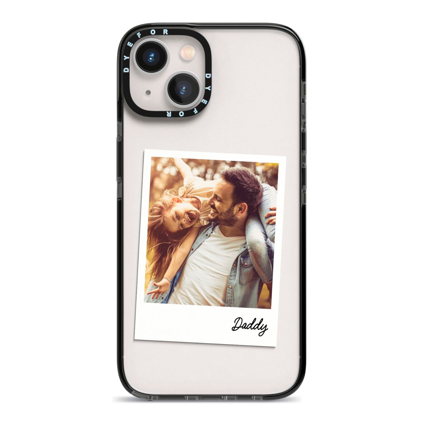 Fathers Day Photo iPhone 13 Black Impact Case on Silver phone